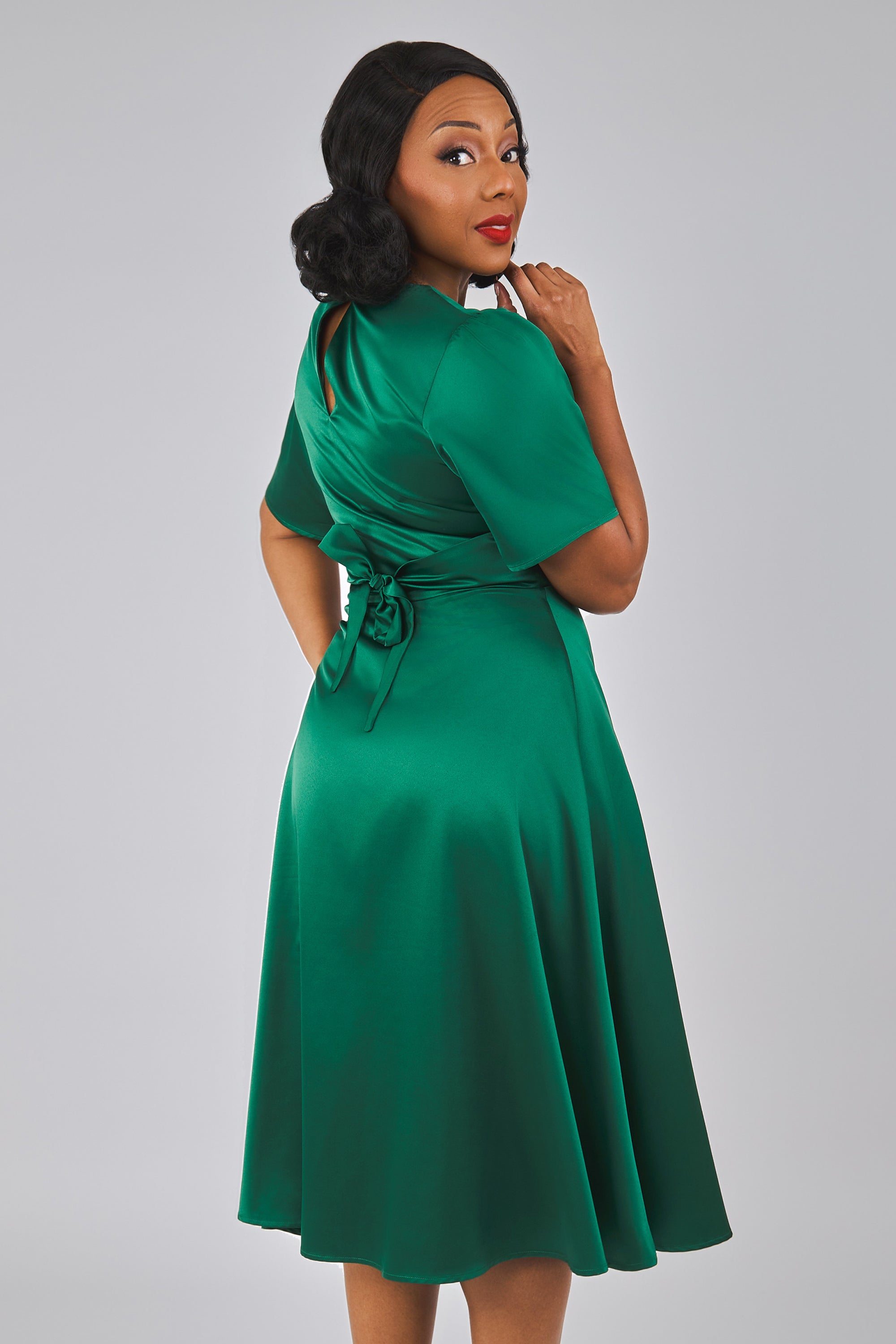 Joan Tie Back Flared Dress