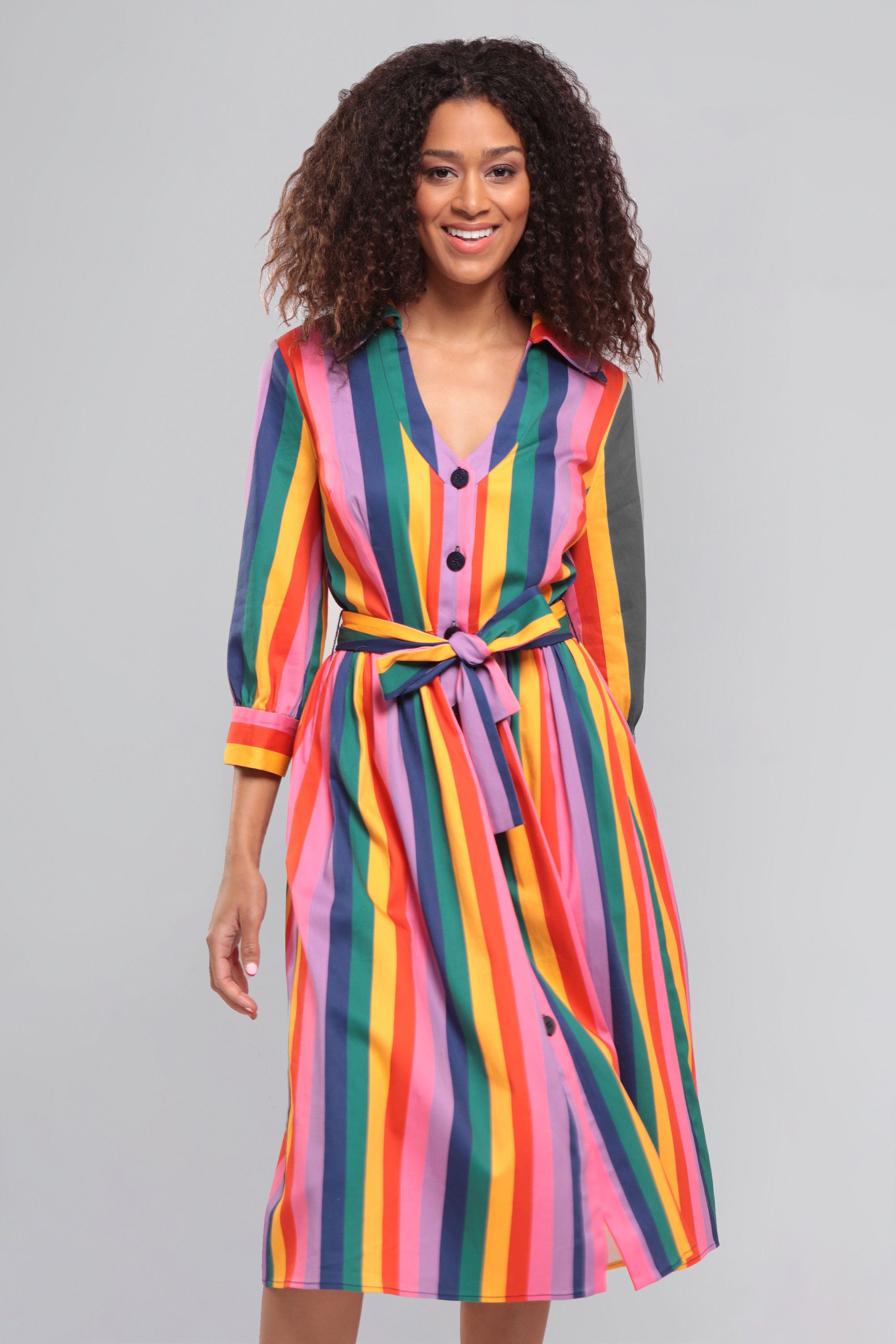 Lauren Rainbow Wishes Stripe Dress