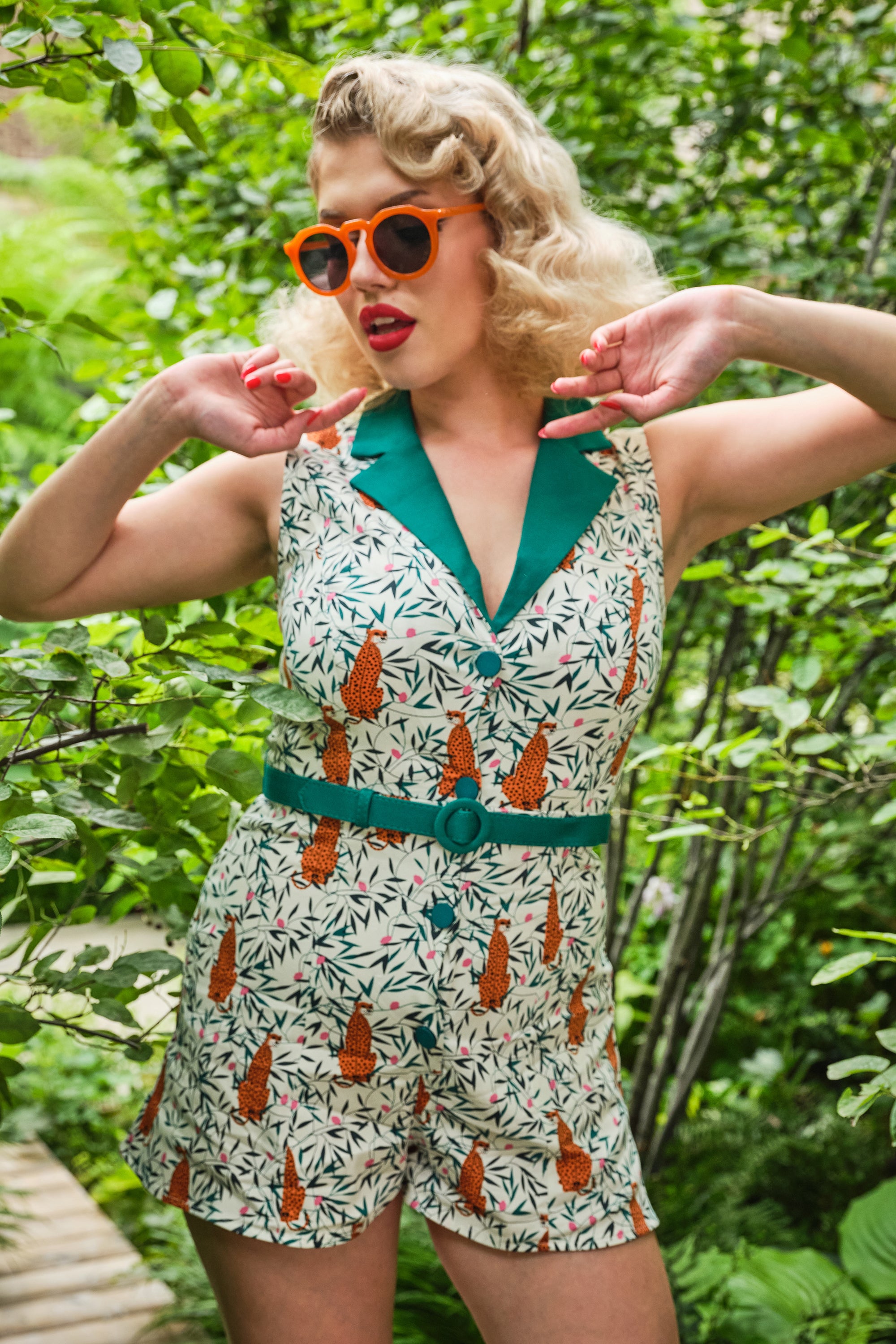 Lucy Tropical Leopard Playsuit