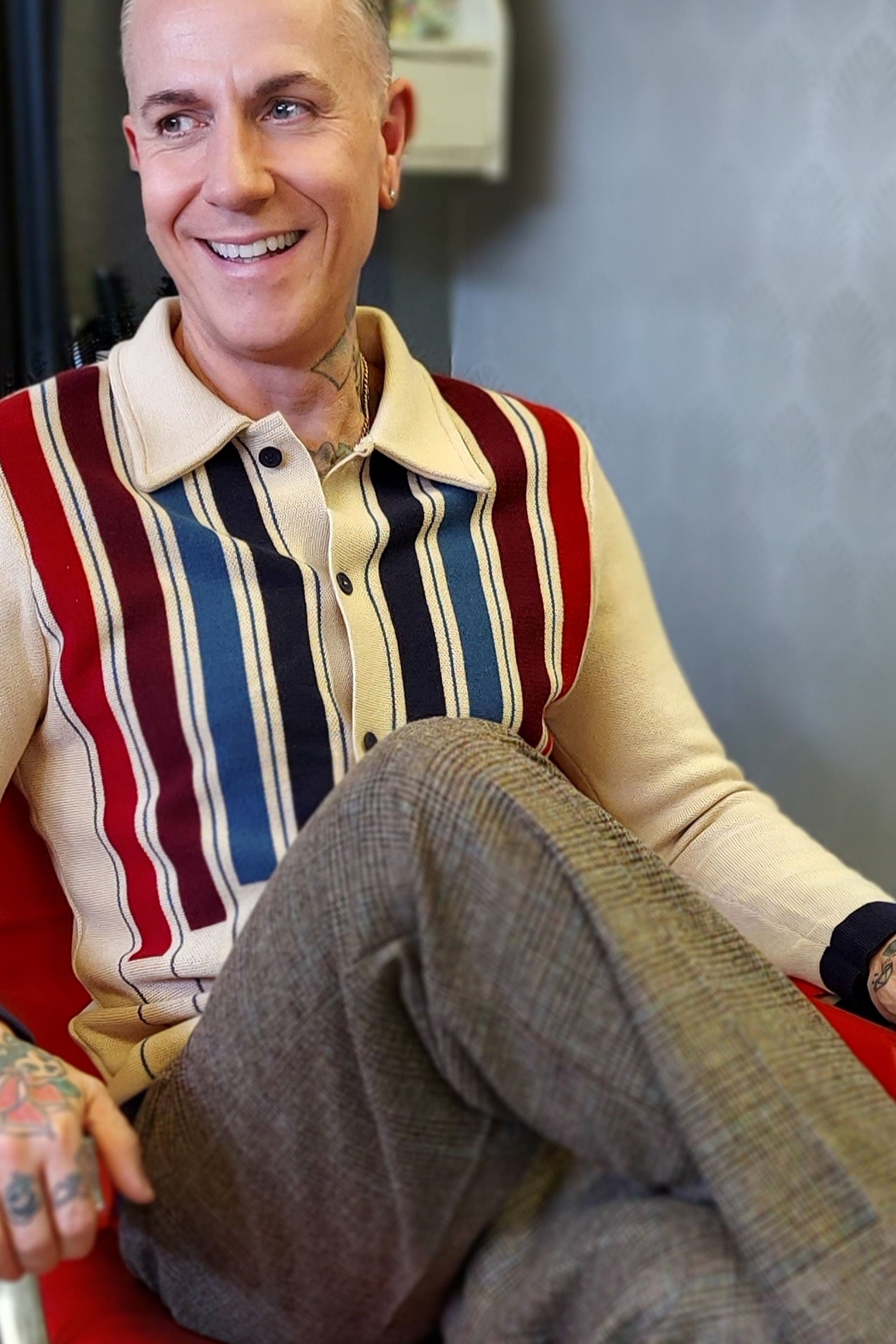 Luca Equator Stripe Knitted Cardigan