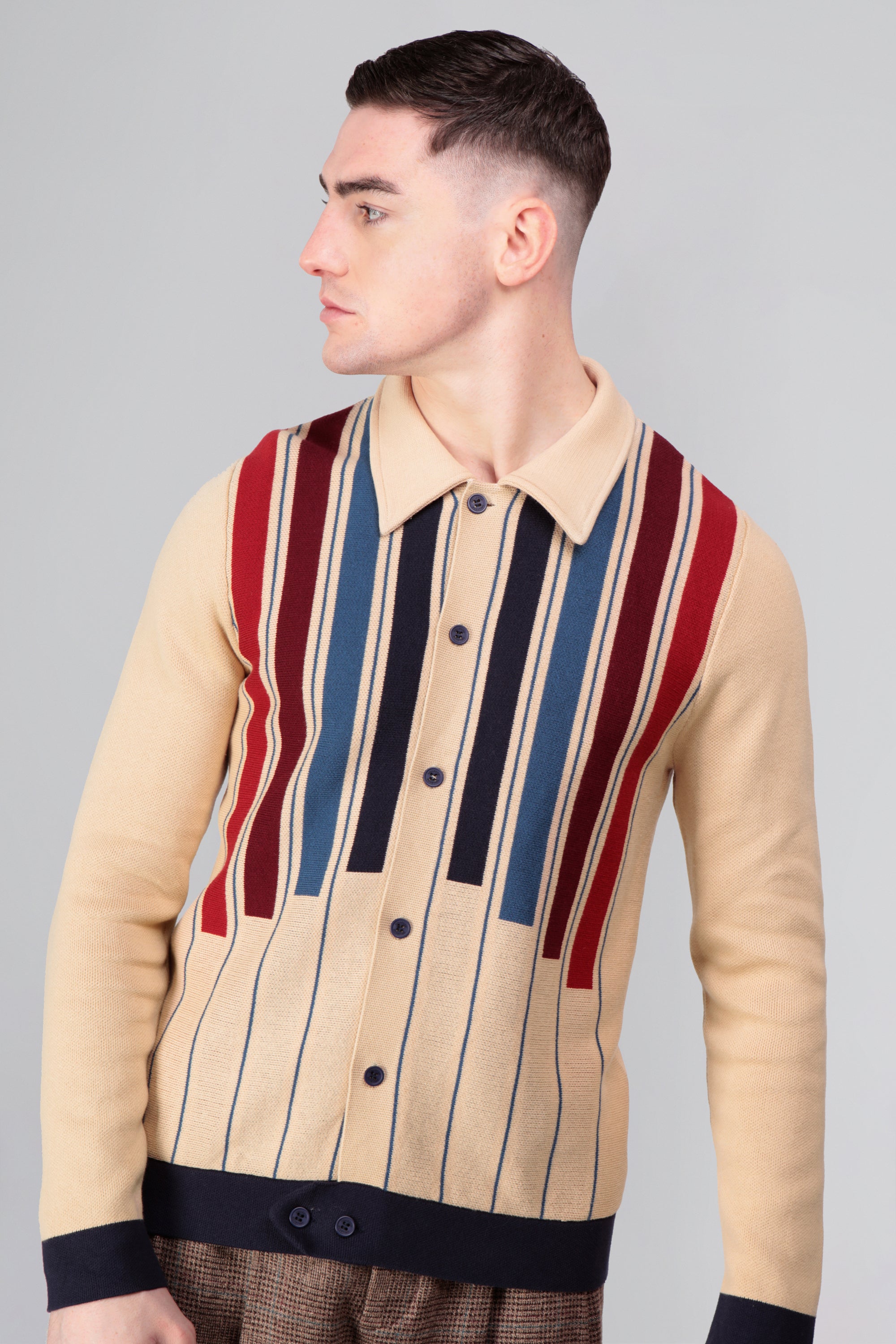 Luca Equator Stripe Knitted Cardigan