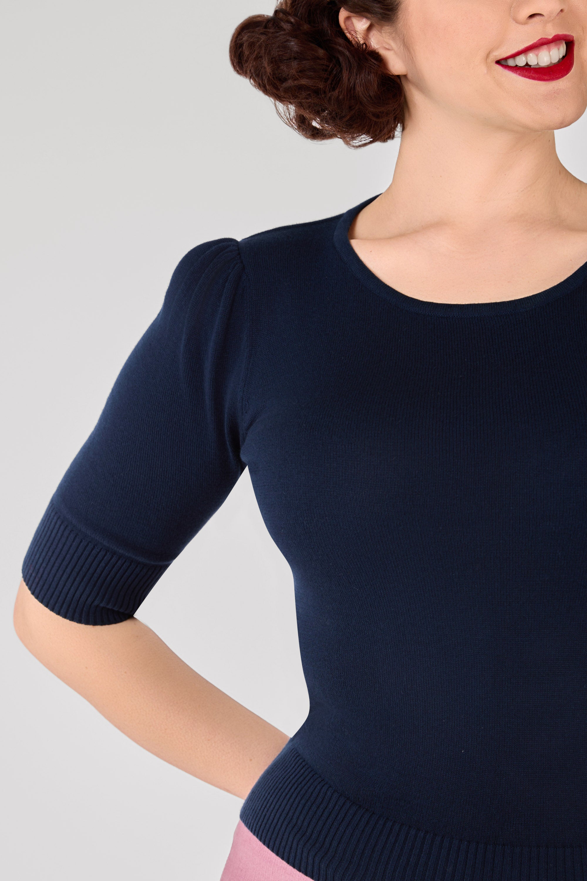 Chrissie Navy Knitted Top