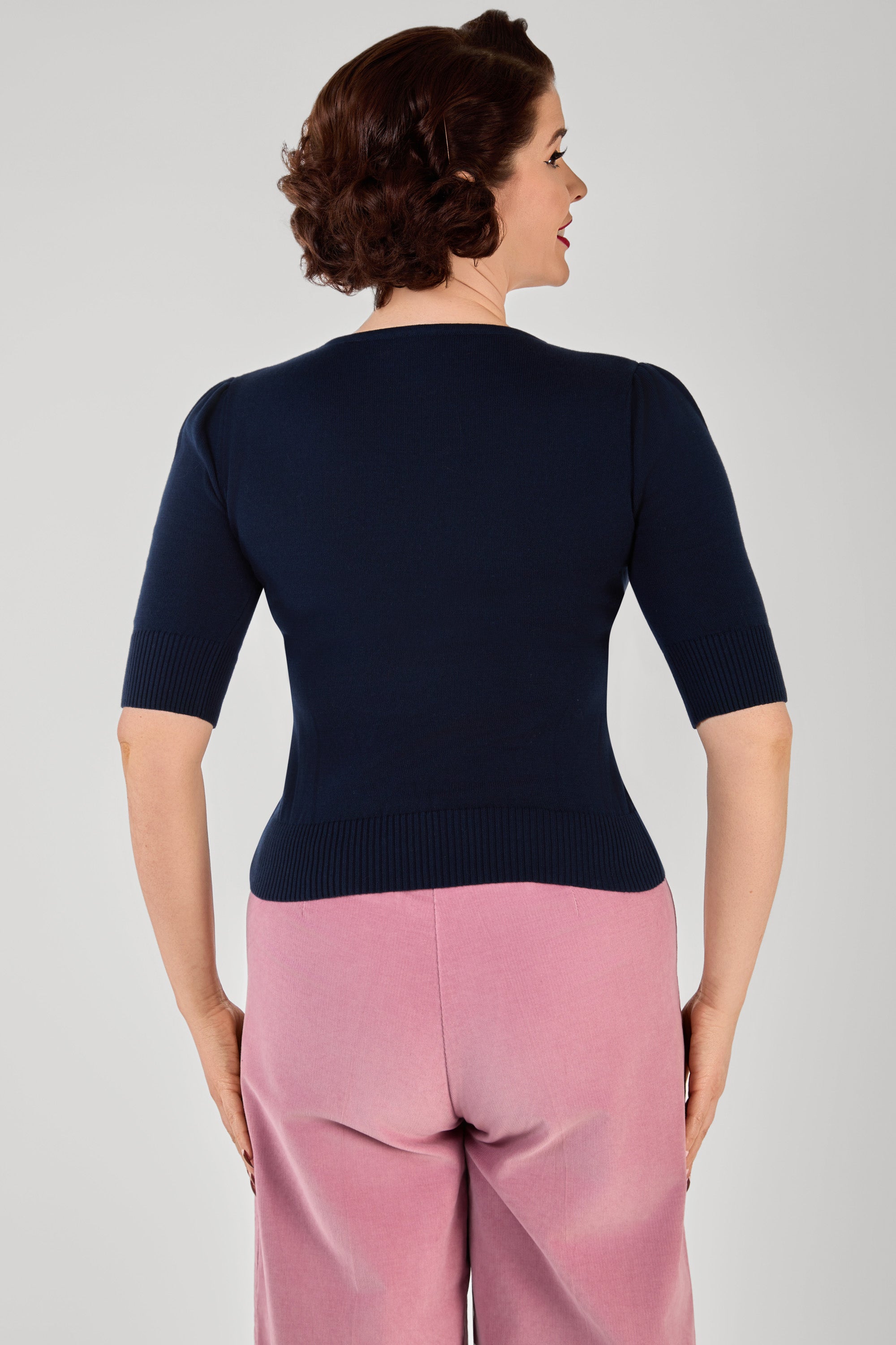 Chrissie Navy Knitted Top
