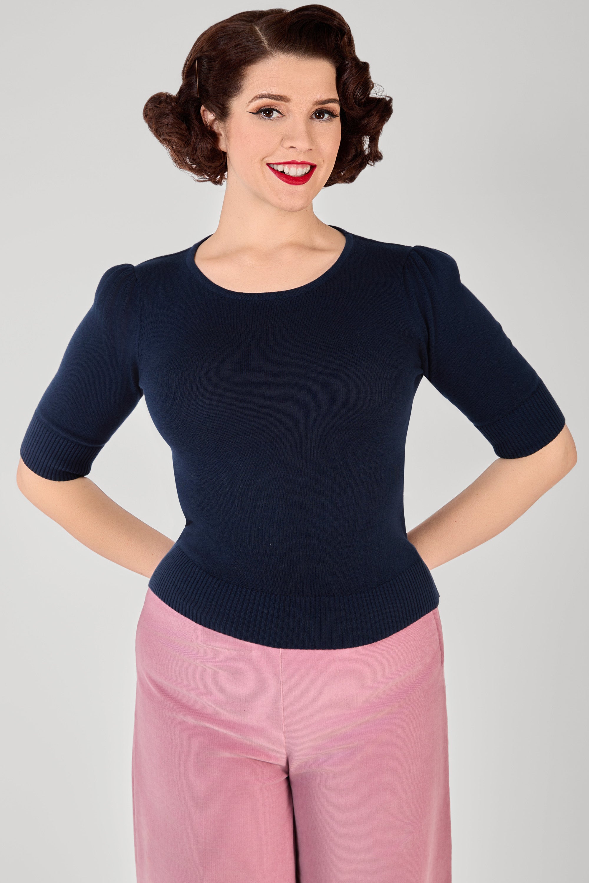 Chrissie Navy Knitted Top