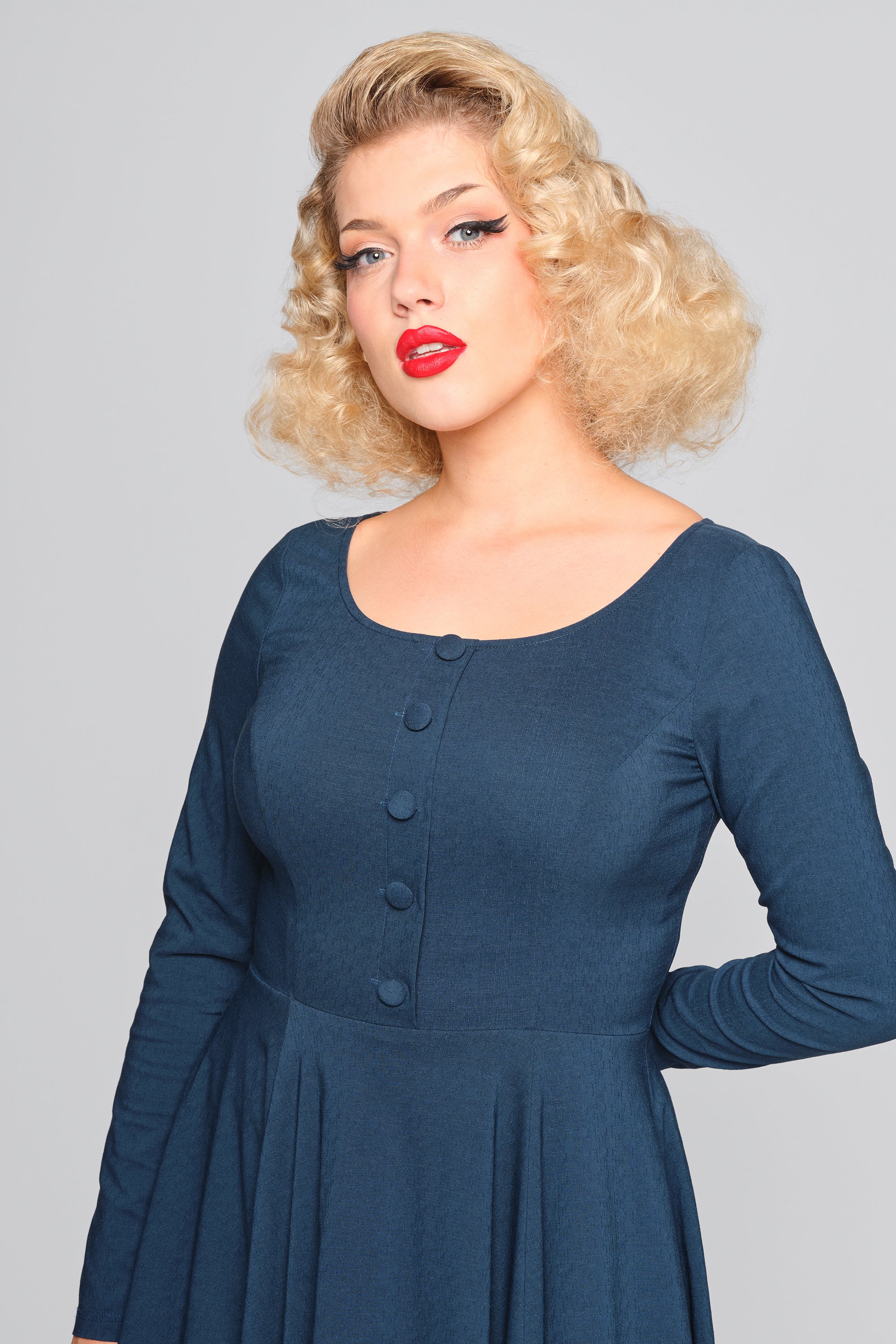 Edith Teal Swing Dress