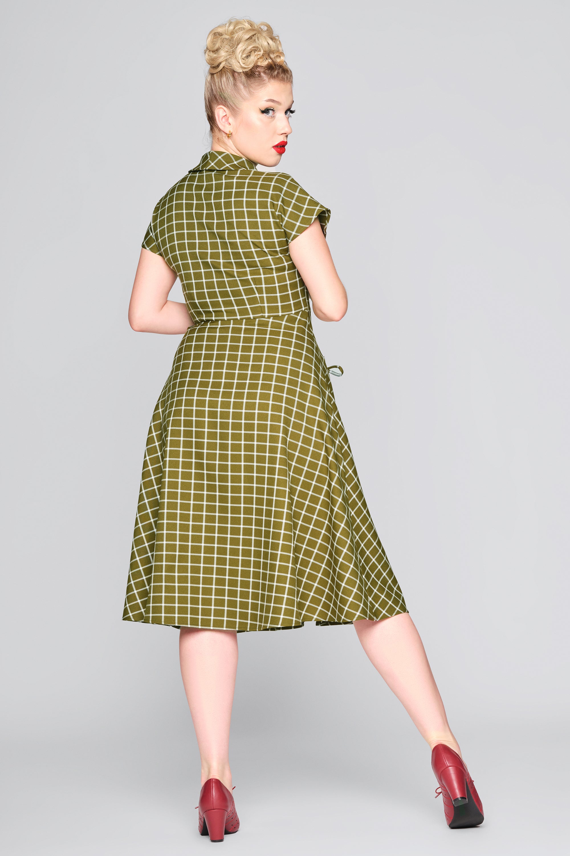 Liza Acres Check Swing Dress