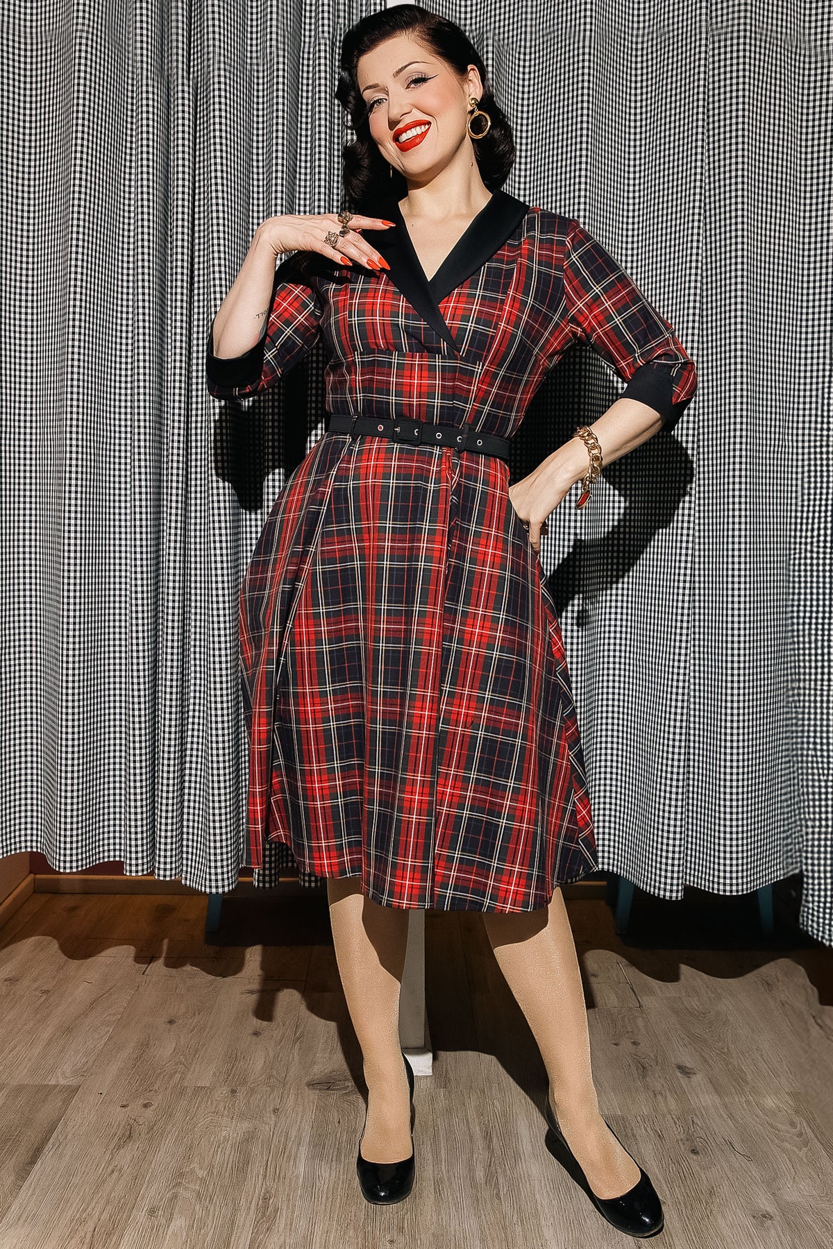 Margaret Royal Stewart Tartan Swing Dress
