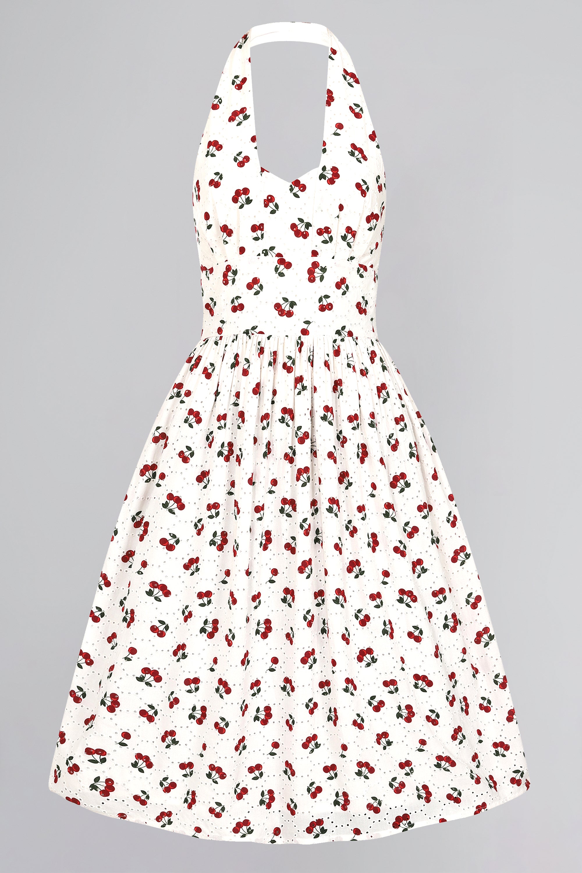 Honey Cherry Broderie Flared Dress