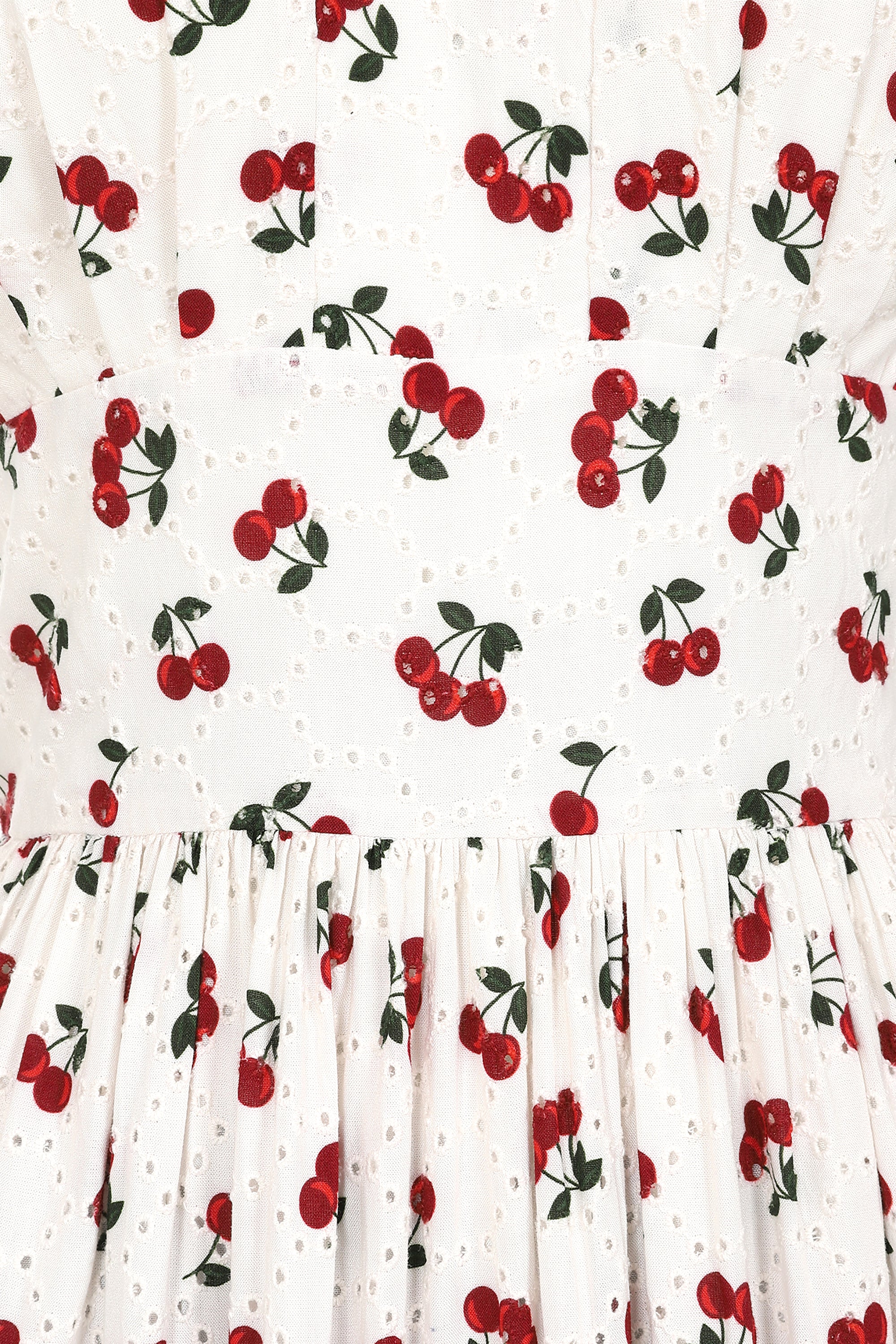 Honey Cherry Broderie Flared Dress