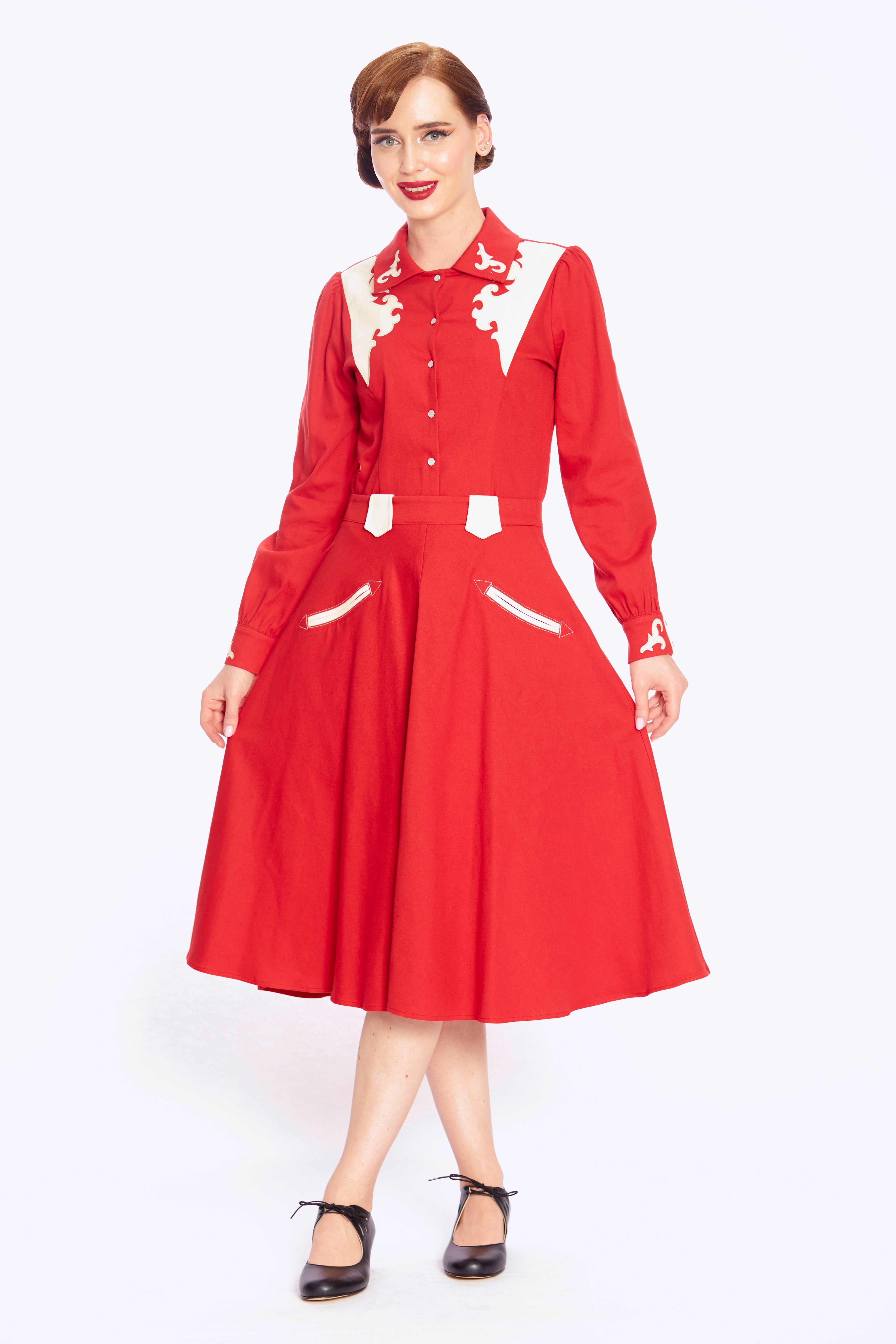 Dolly Western Skirt Red