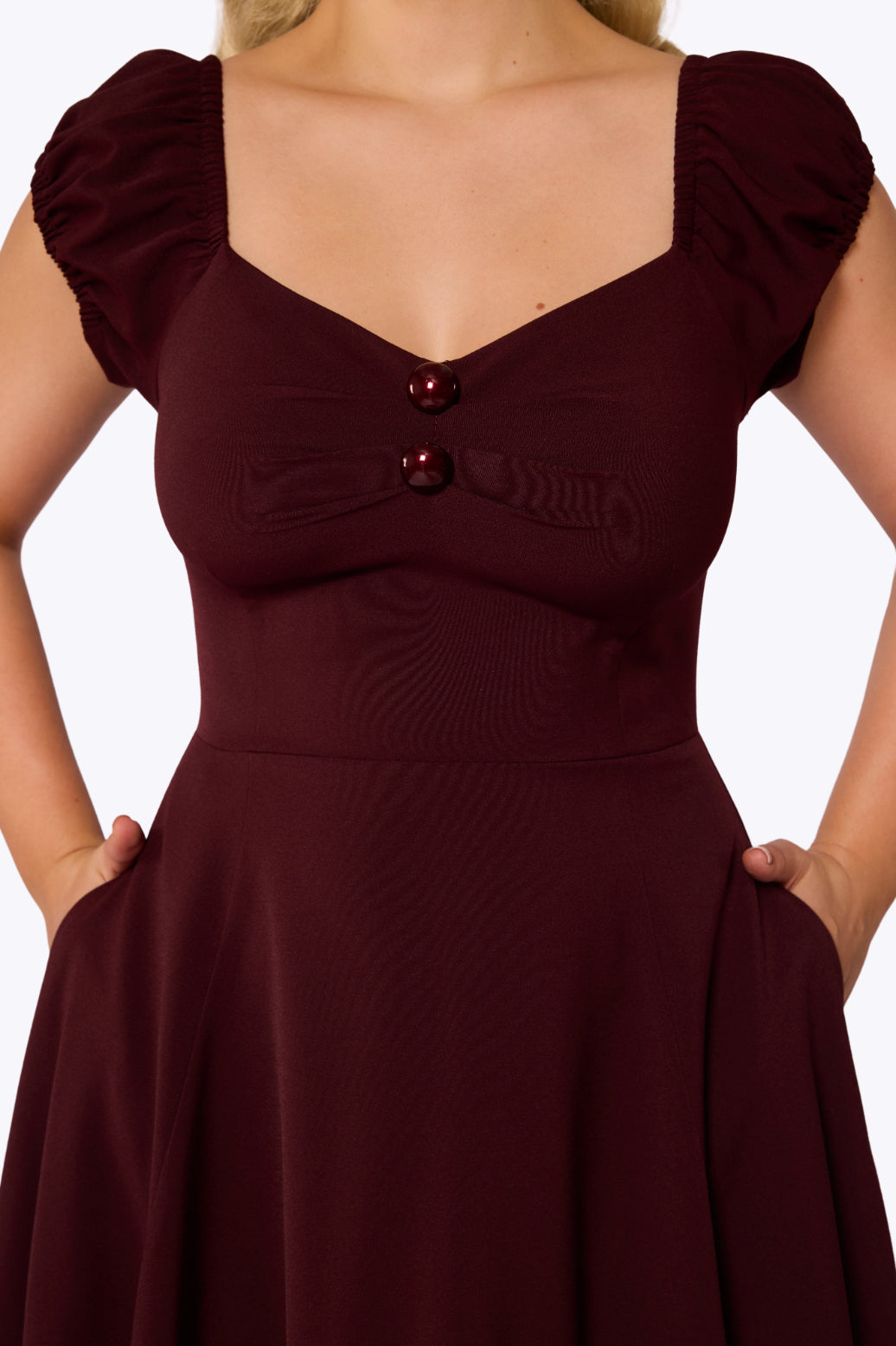 Dolores Burgundy Doll Dress