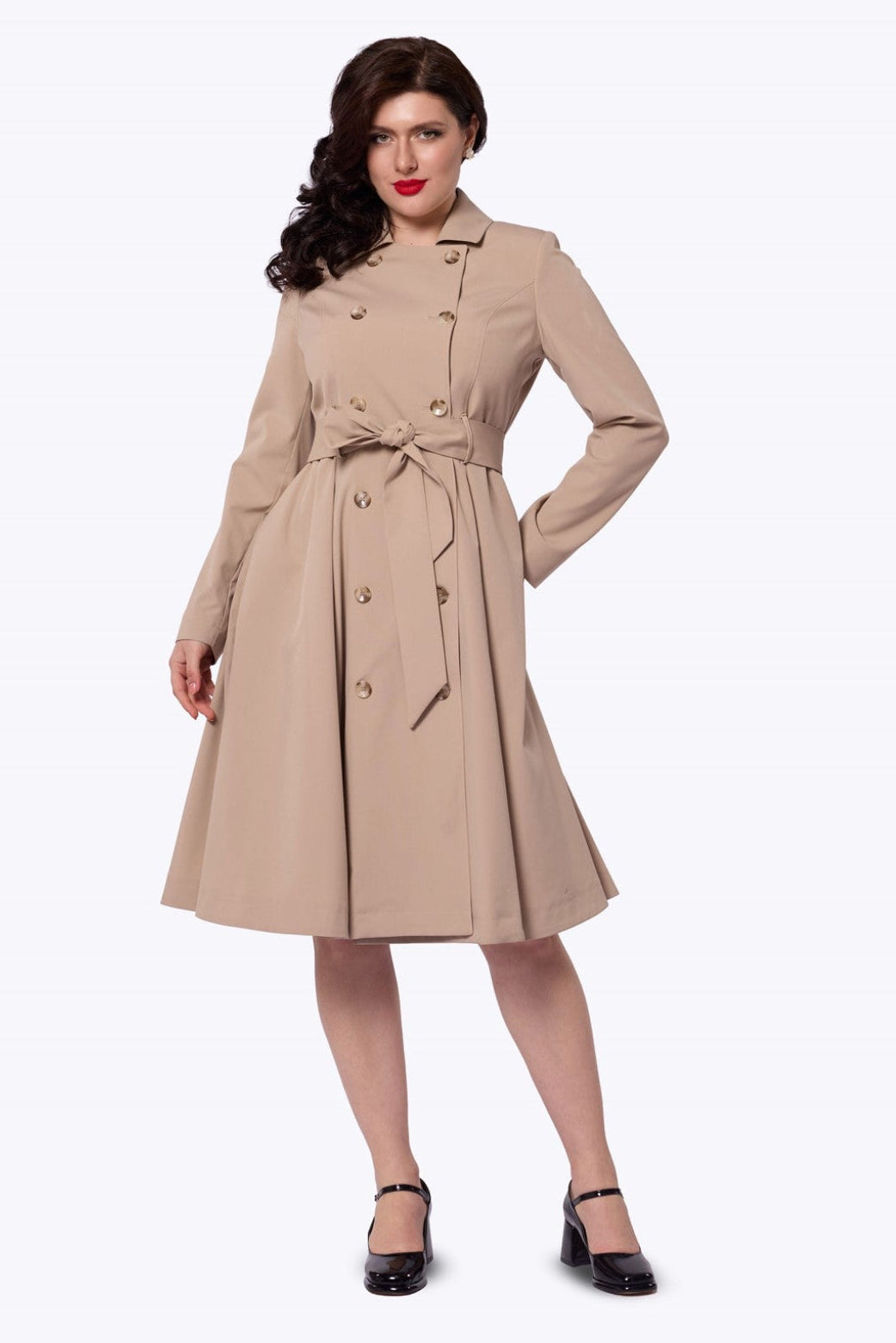 Korrina Cream Swing Trench Coat