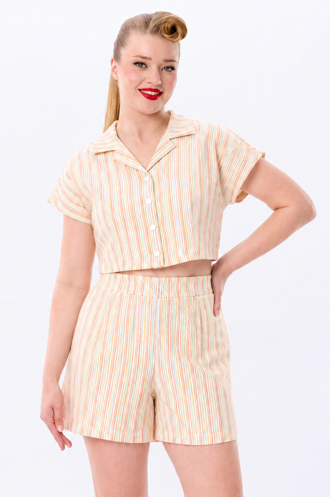 Nancy Pastel Stripe Shorts
