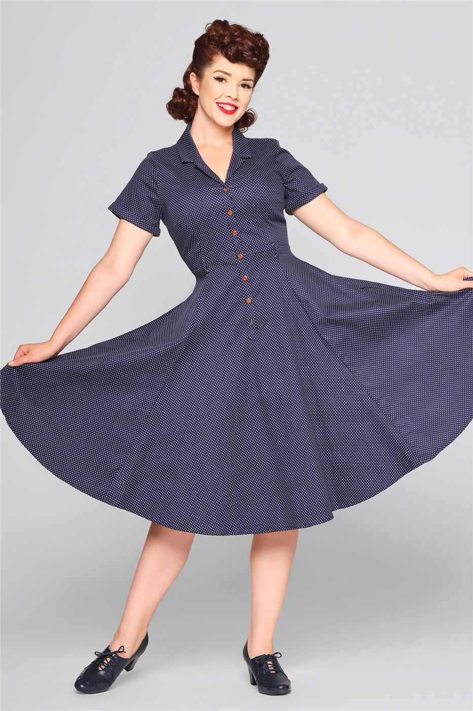 Caterina Mini Polka Dot Swing Dress