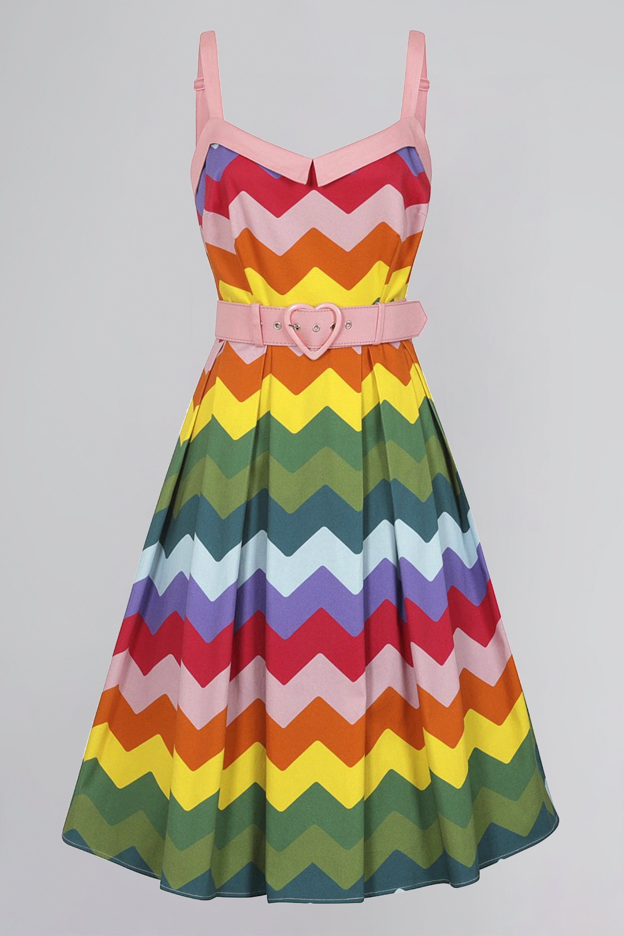 Dorothy Rainbow Chevron Swing Dress