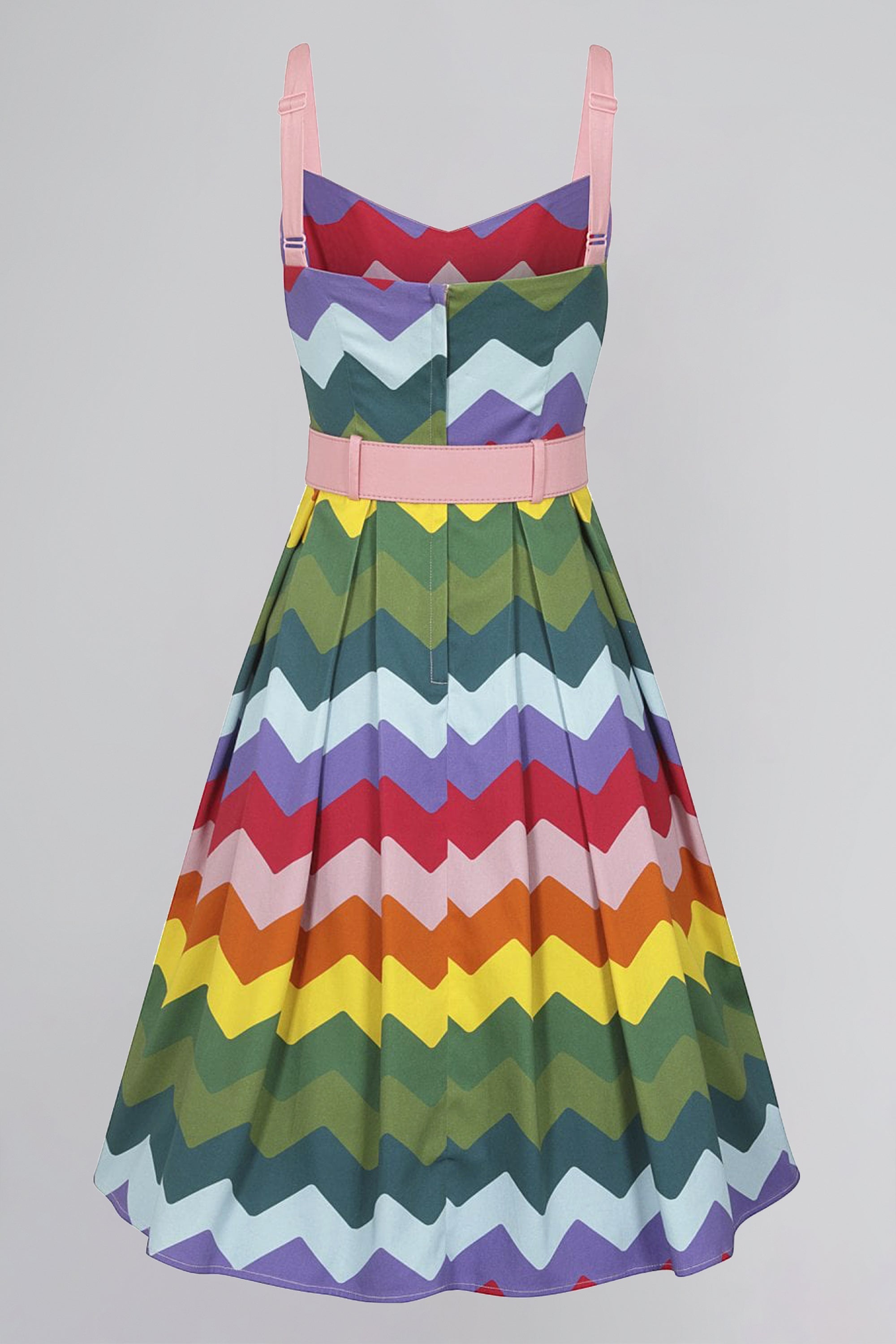 Dorothy Rainbow Chevron Swing Dress