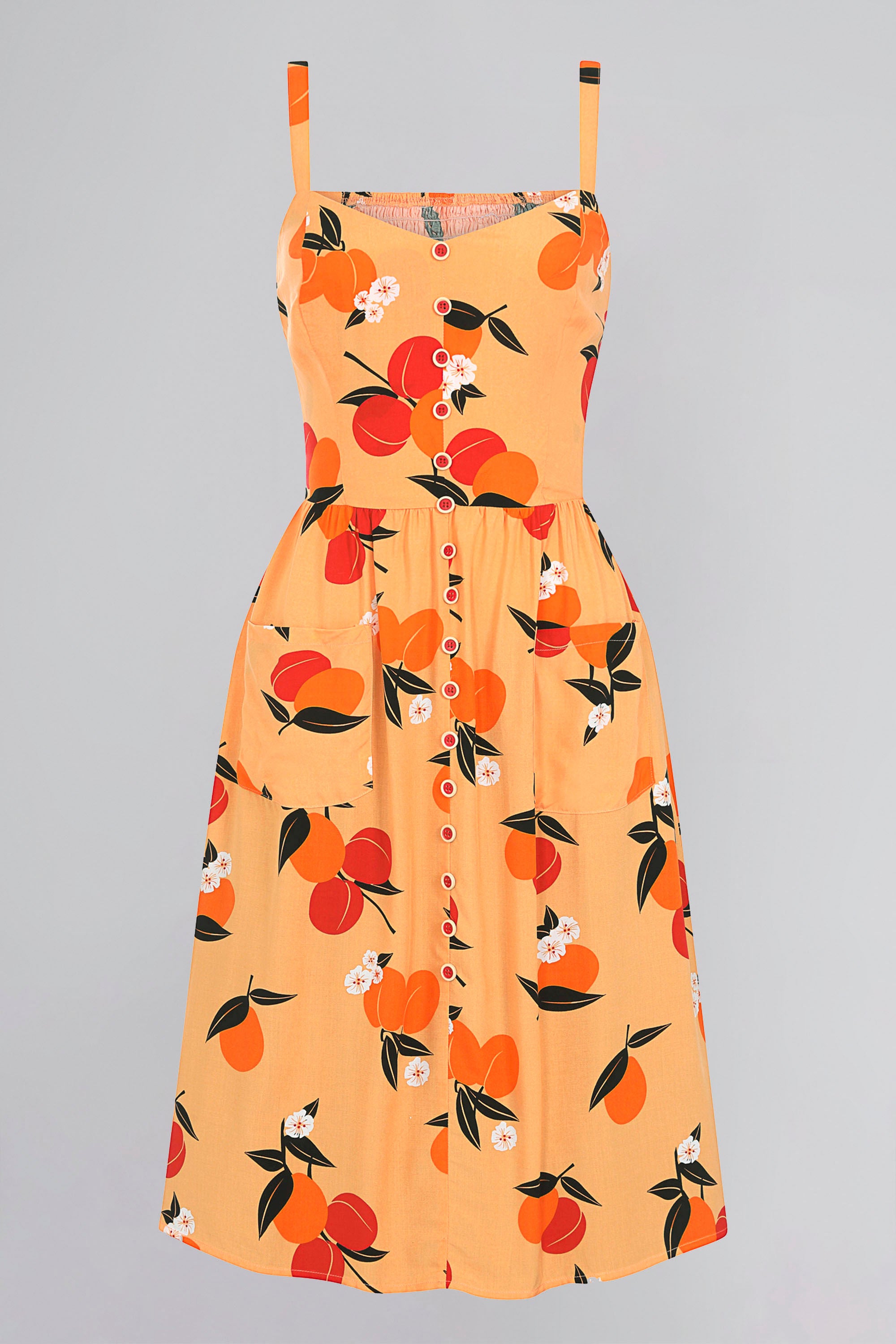 Kimberly Mid-Century Apricot Swing Dress