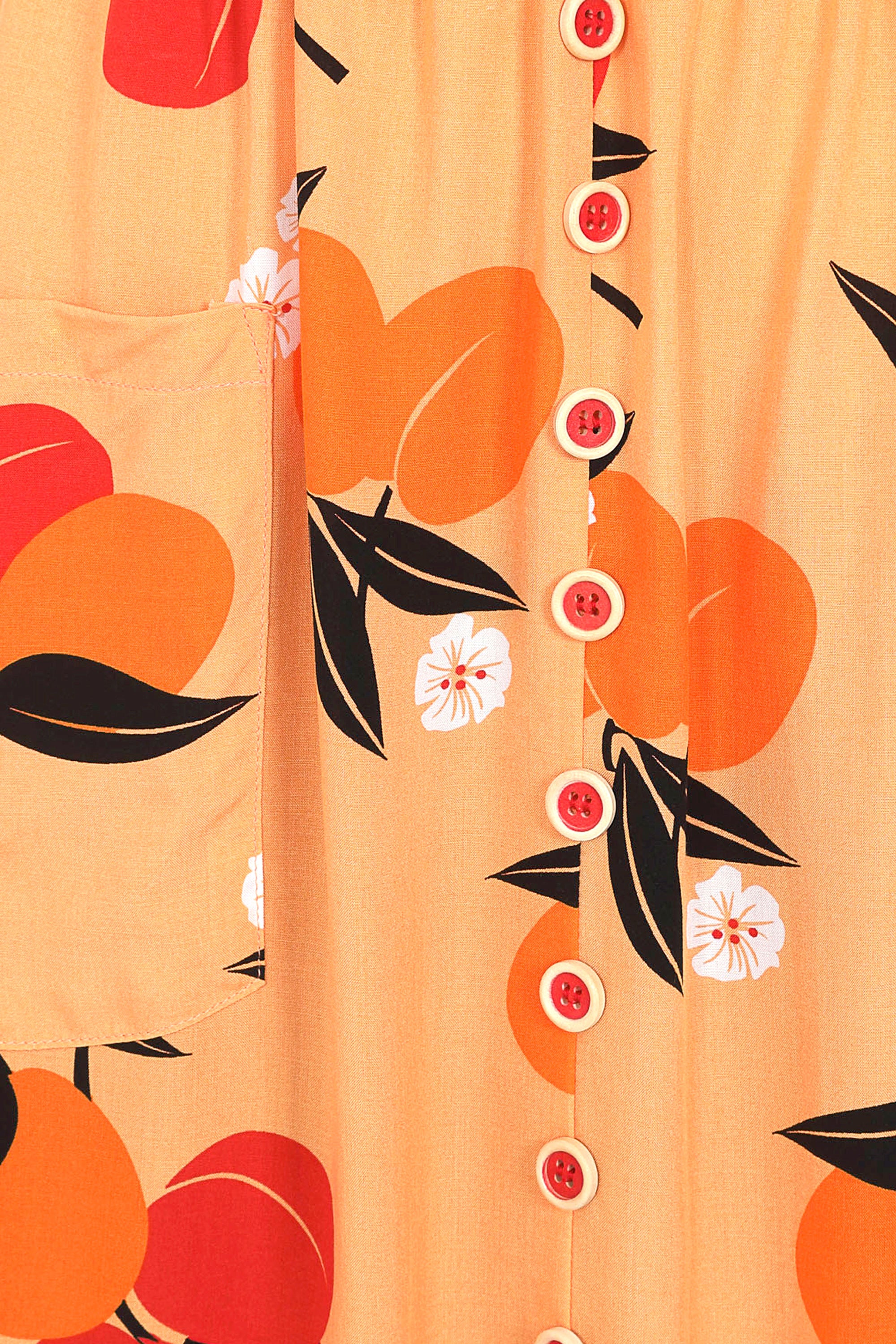 Kimberly Mid-Century Apricot Swing Dress