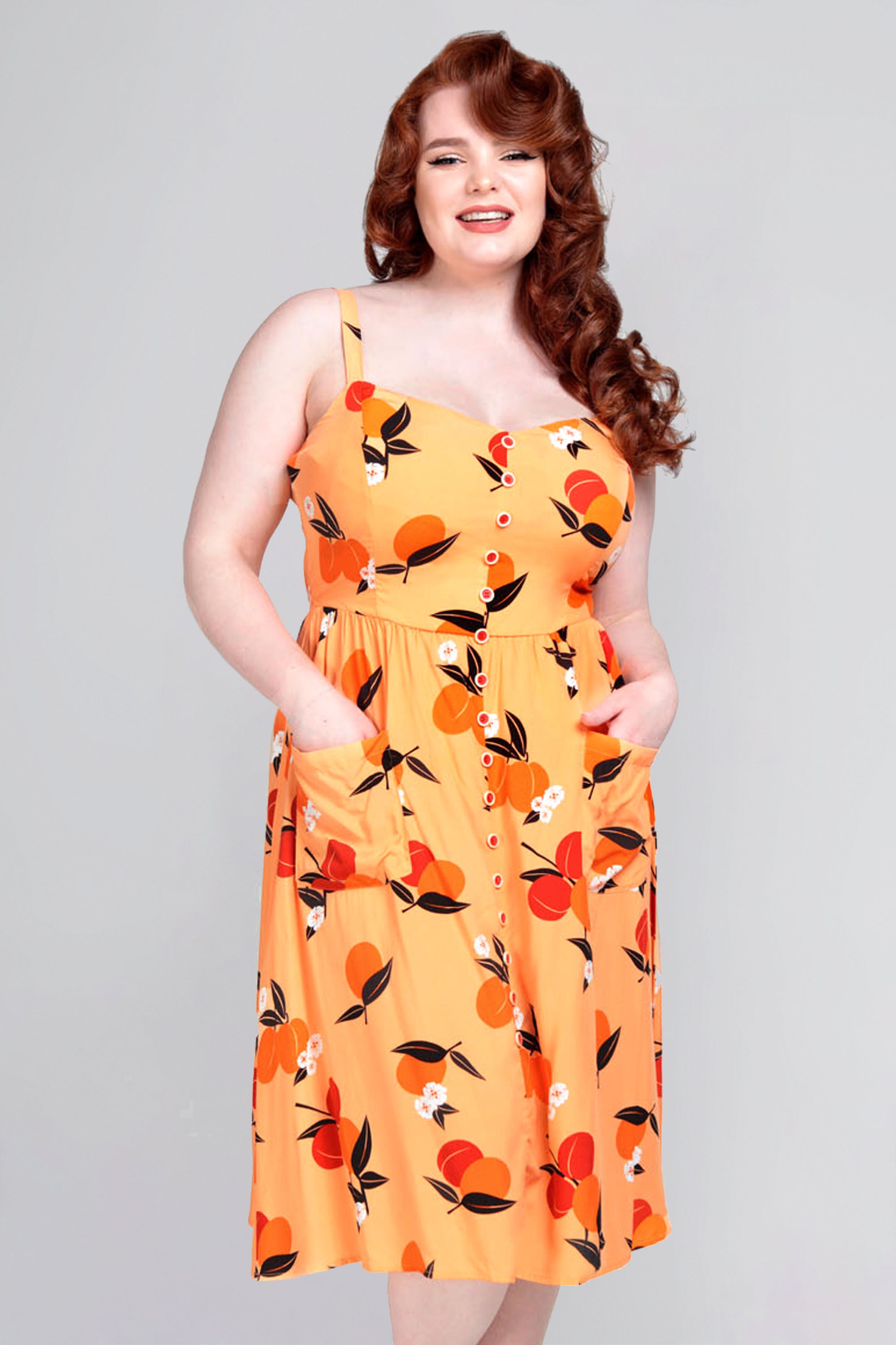 Kimberly Mid-Century Apricot Swing Dress
