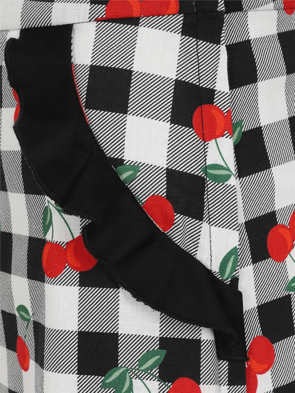 Emilia Gingham Cherries Frill Shorts
