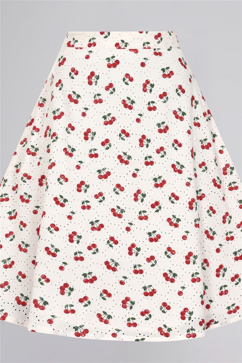 Mattie Cherry Broderie Swing Skirt
