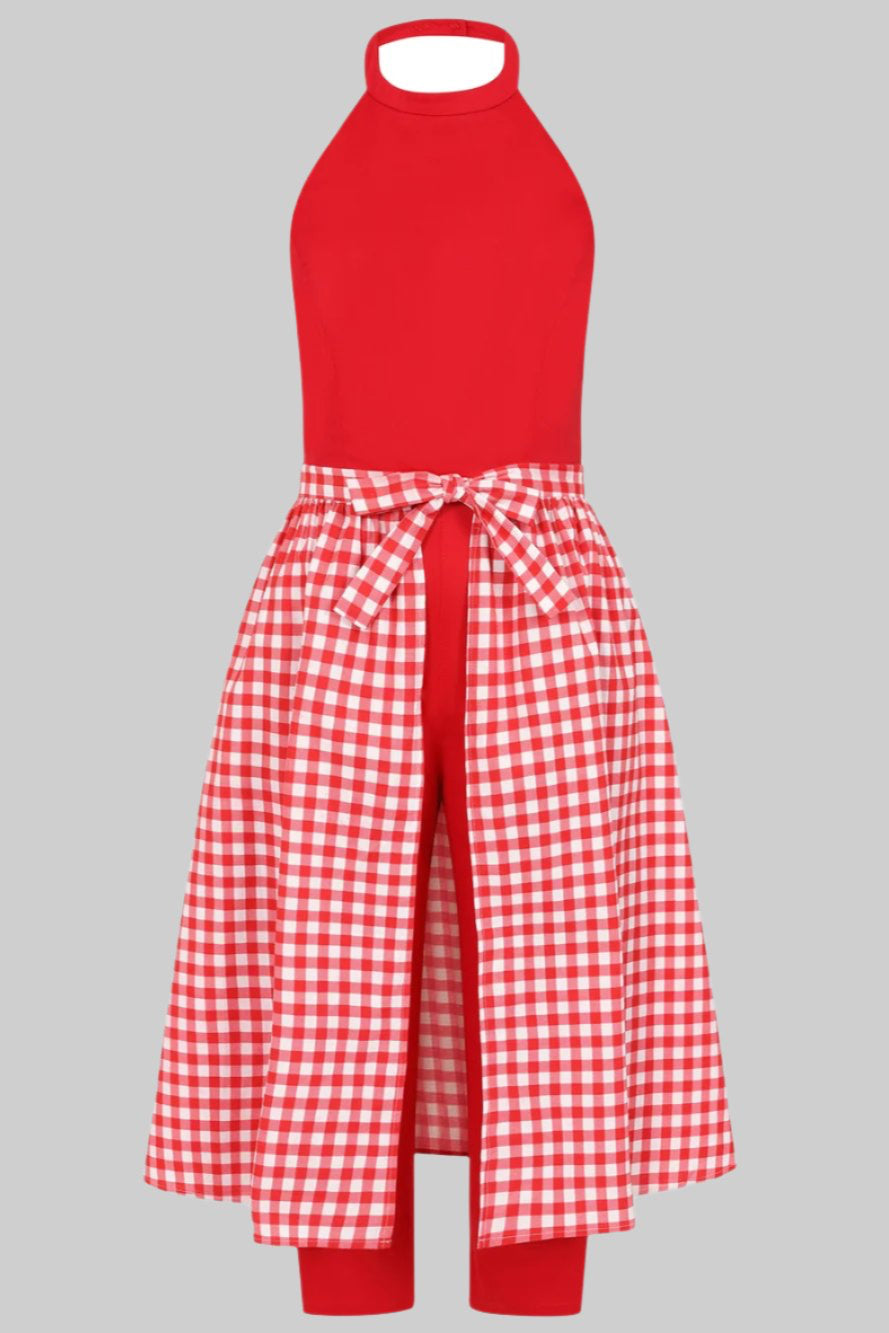 Midge Gingham Jumpsuit Set