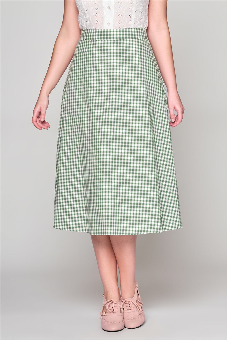 Hetty Gingham Flared Skirt
