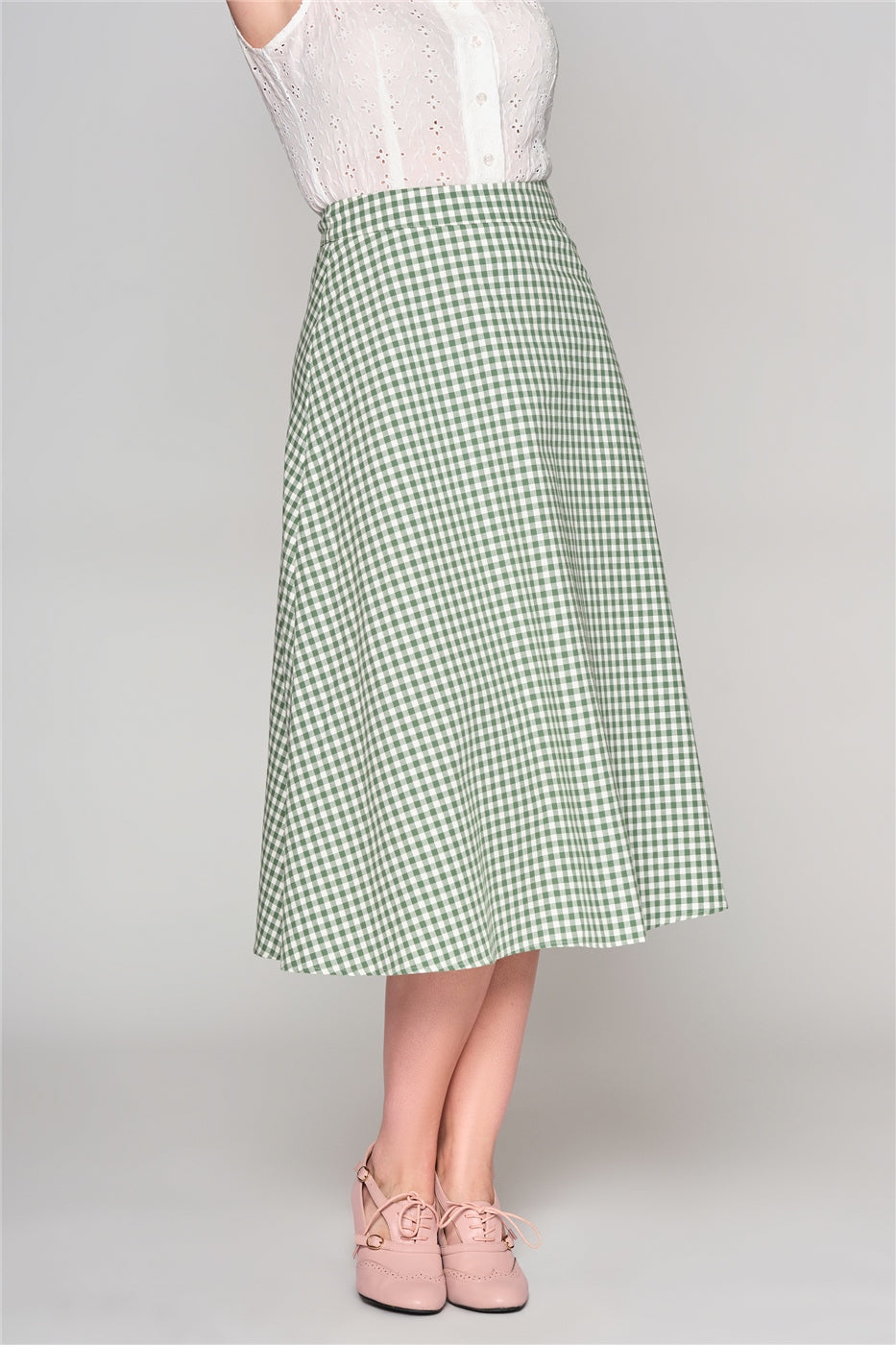 Hetty Gingham Flared Skirt