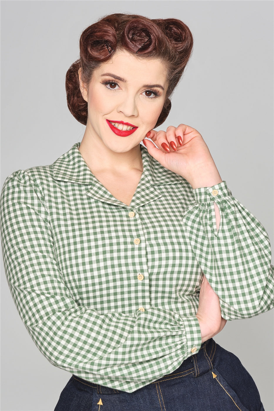 Jerry Gingham Blouse