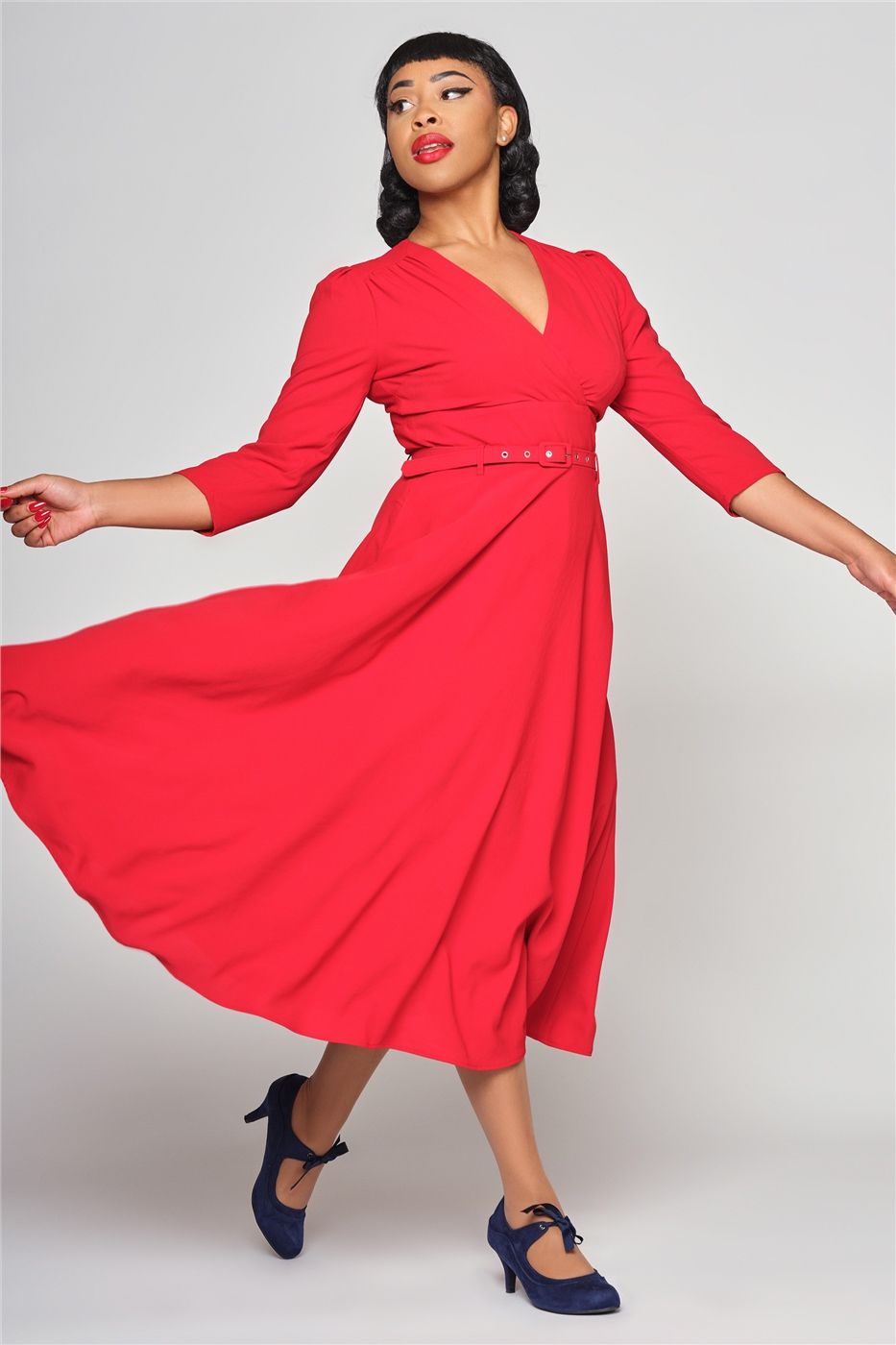 collectif red dress Trixie Red Swing Dress