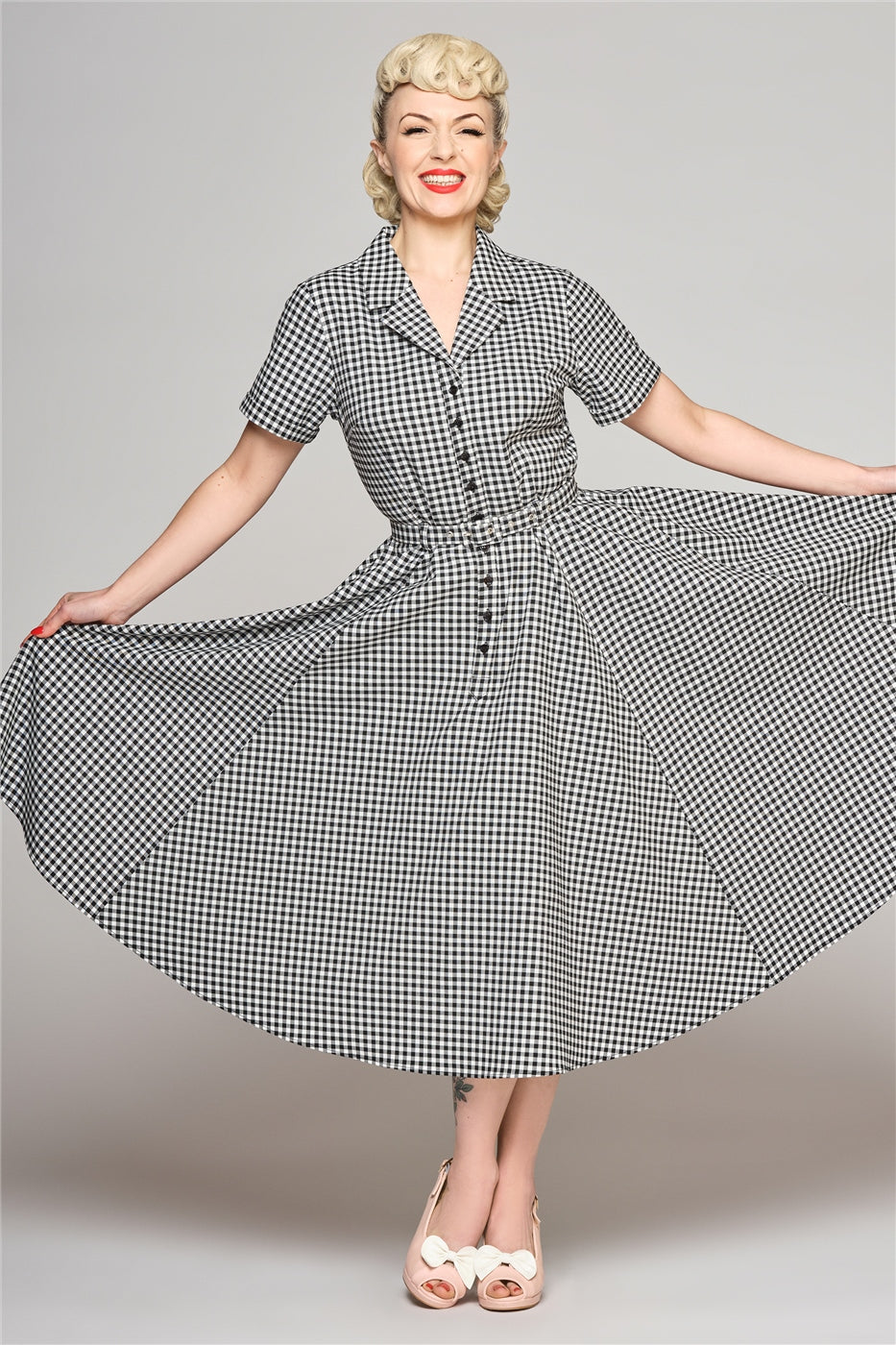 Caterina Gingham Swing Dress