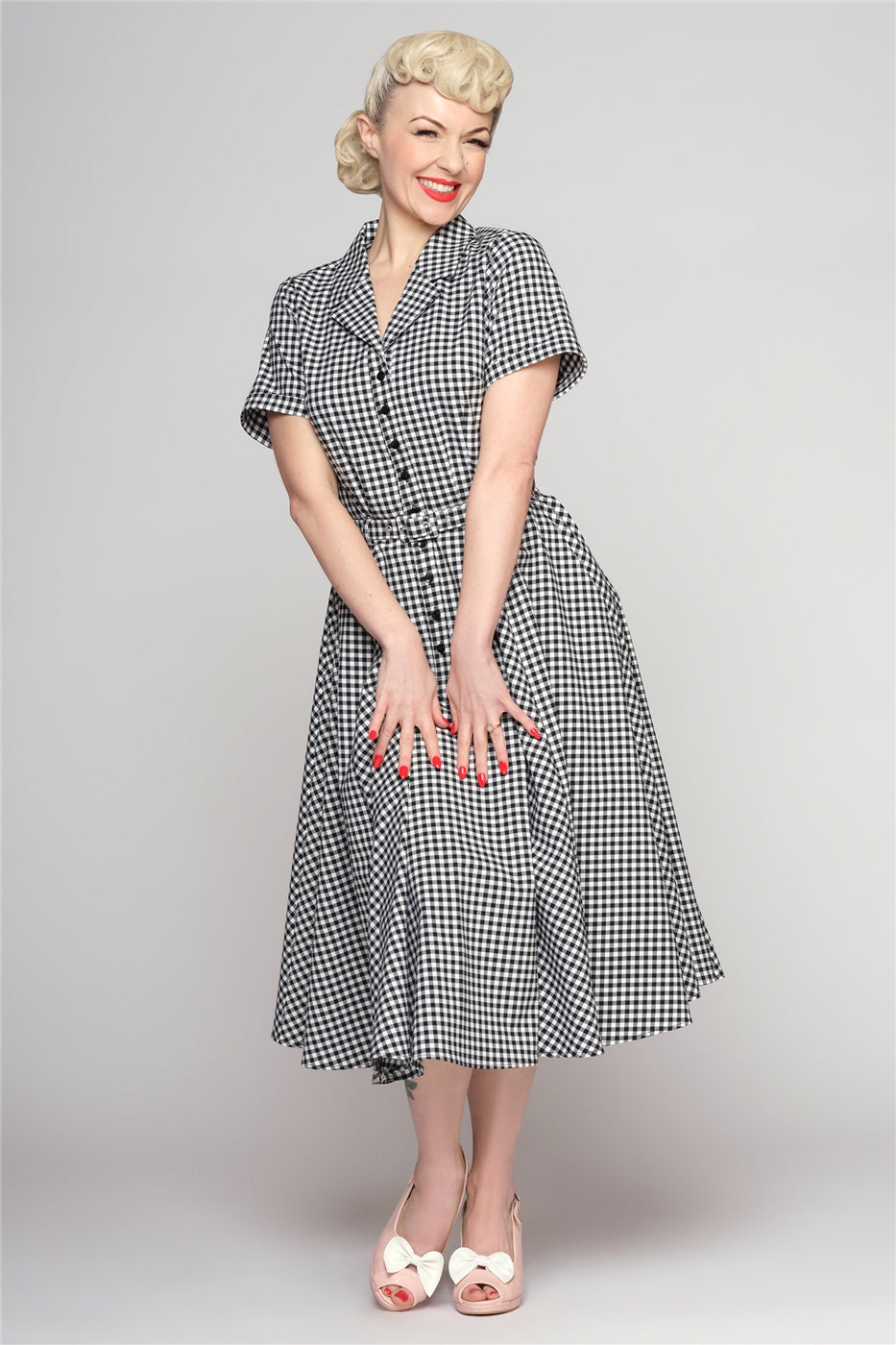 Caterina Gingham Swing Dress