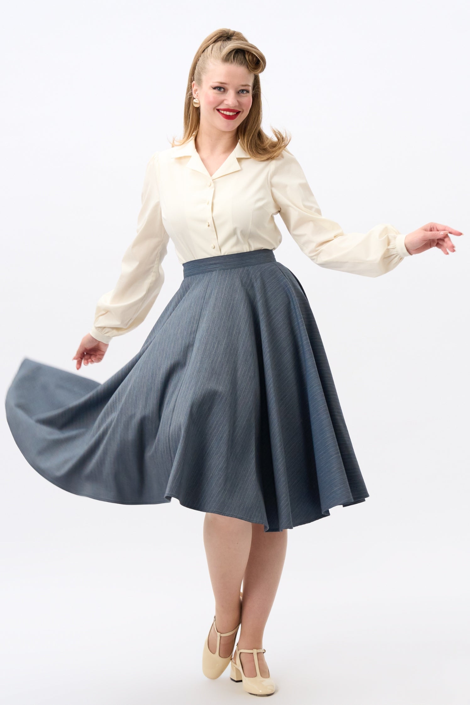 Milla Rainbow Pinstripe Swing Skirt