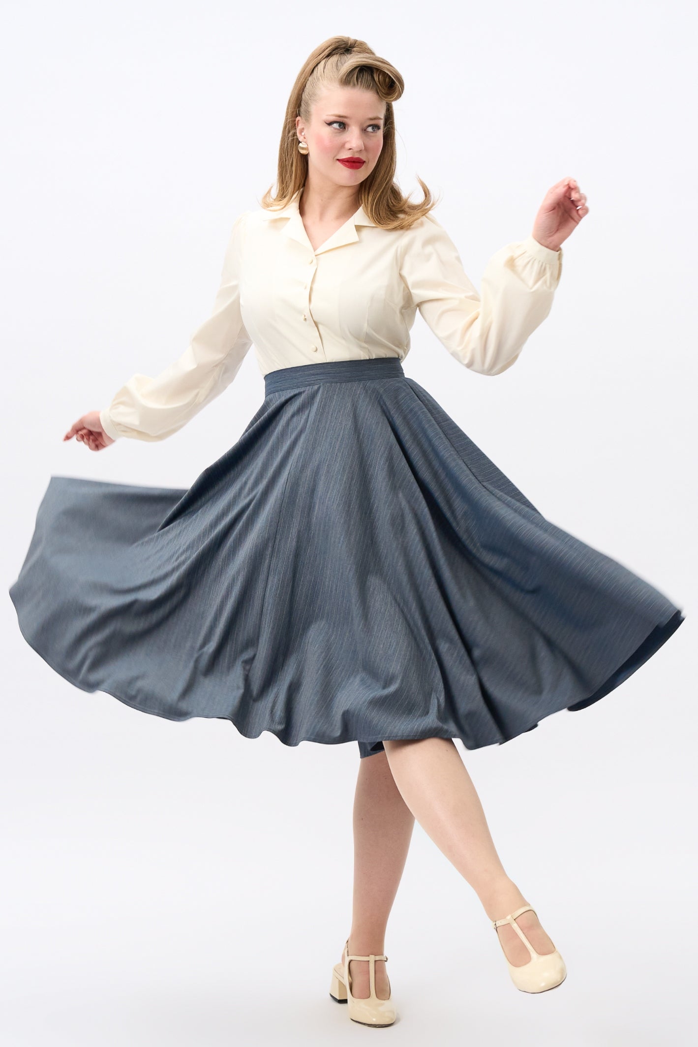 Milla Rainbow Pinstripe Swing Skirt