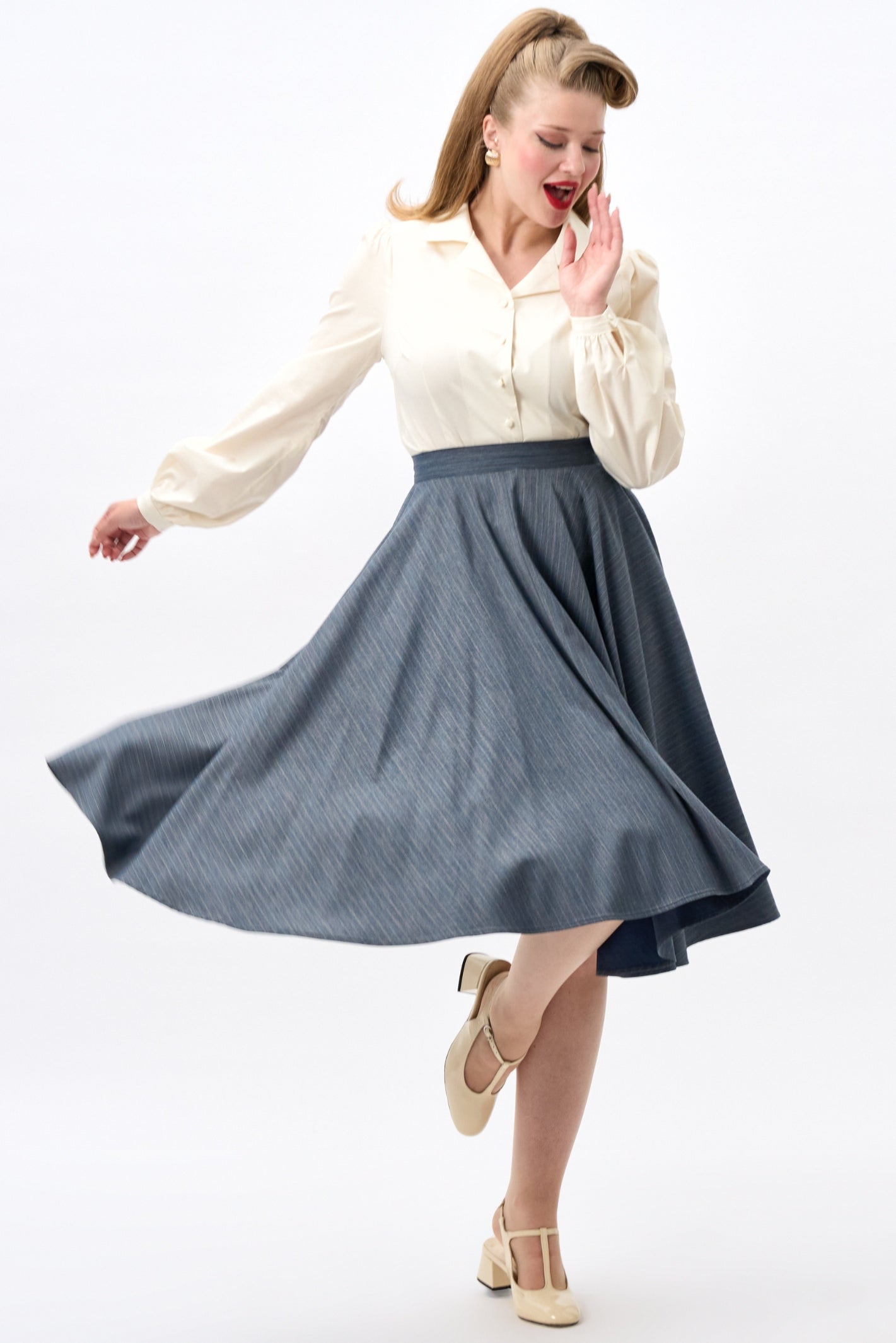 Milla Rainbow Pinstripe Swing Skirt