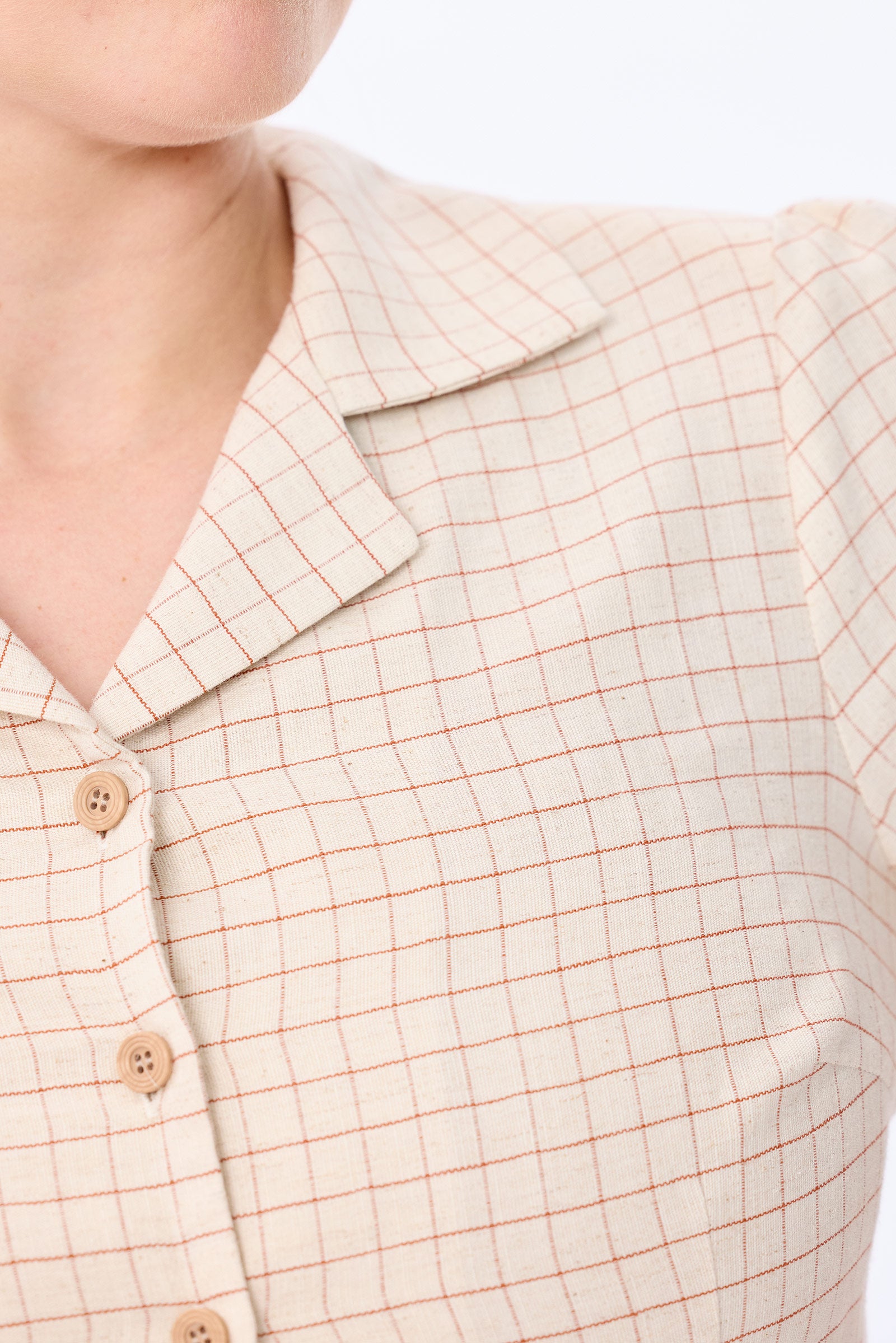 Jerry Grid Check Blouse Desert