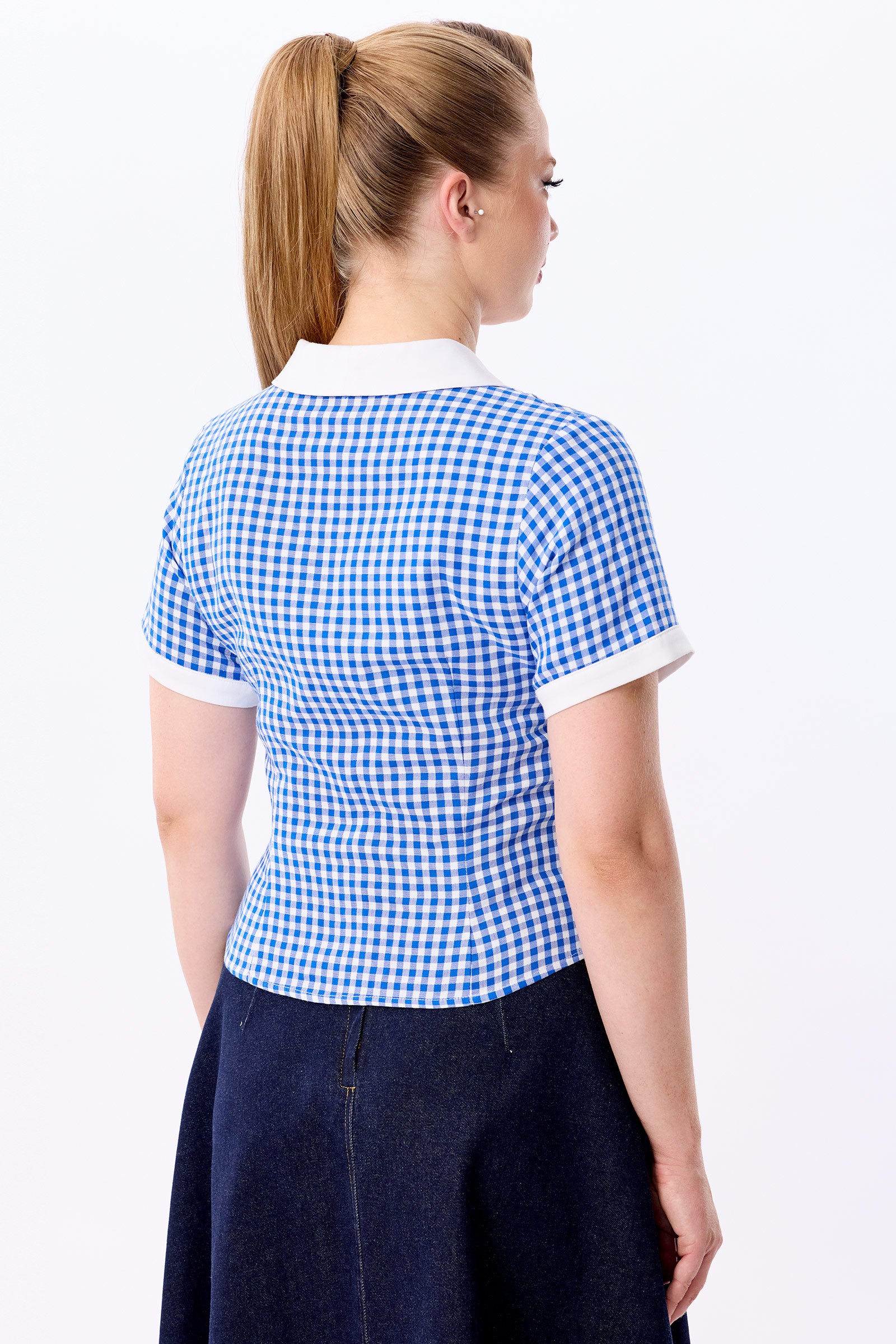Taylor Gingham Blue Blouse