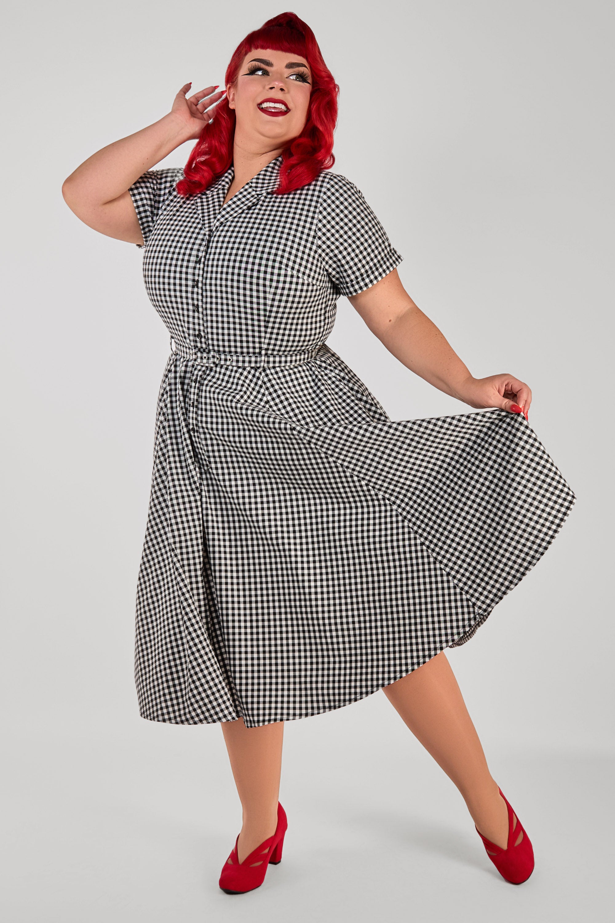 Caterina Gingham Swing Dress
