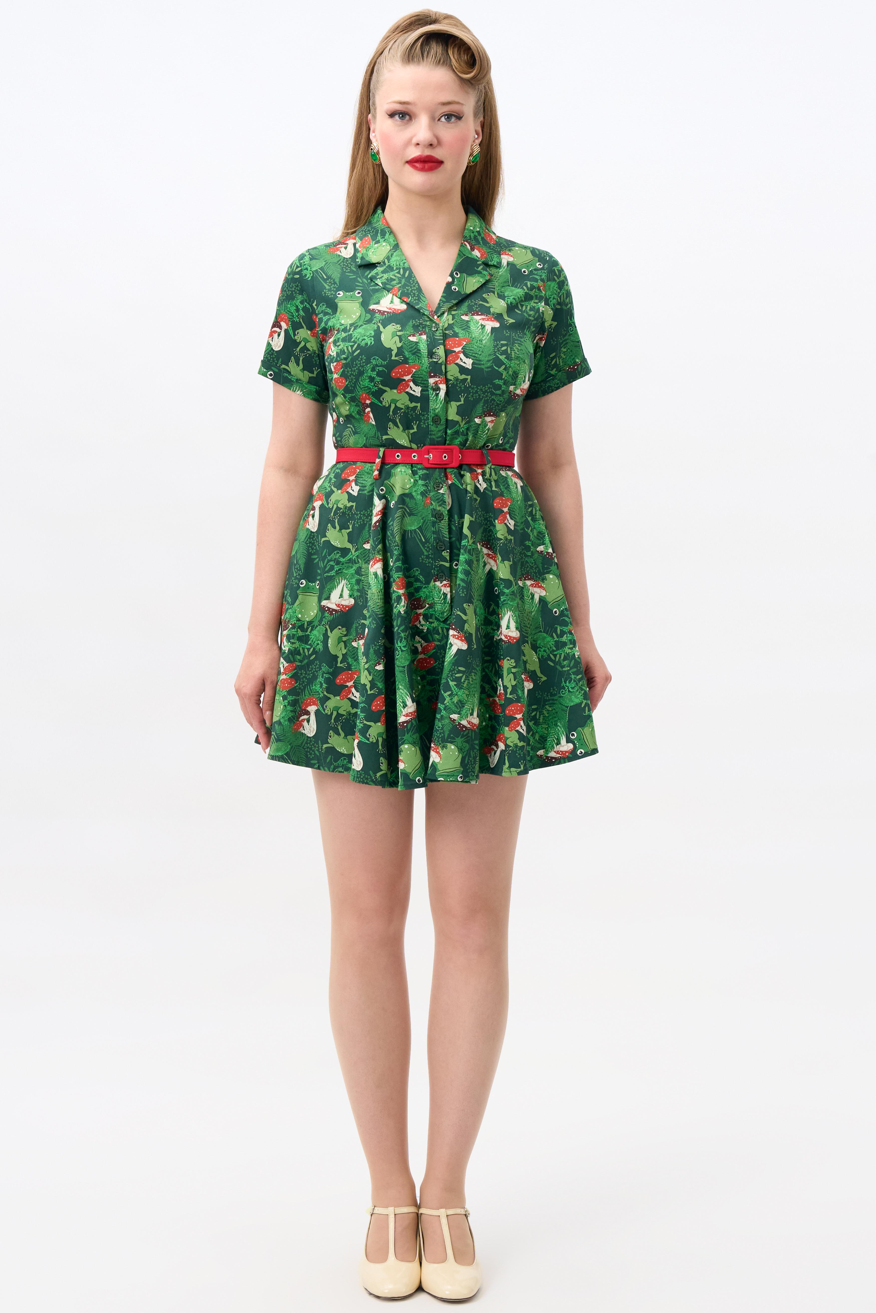 Caterina Frog Forest Mini Dress