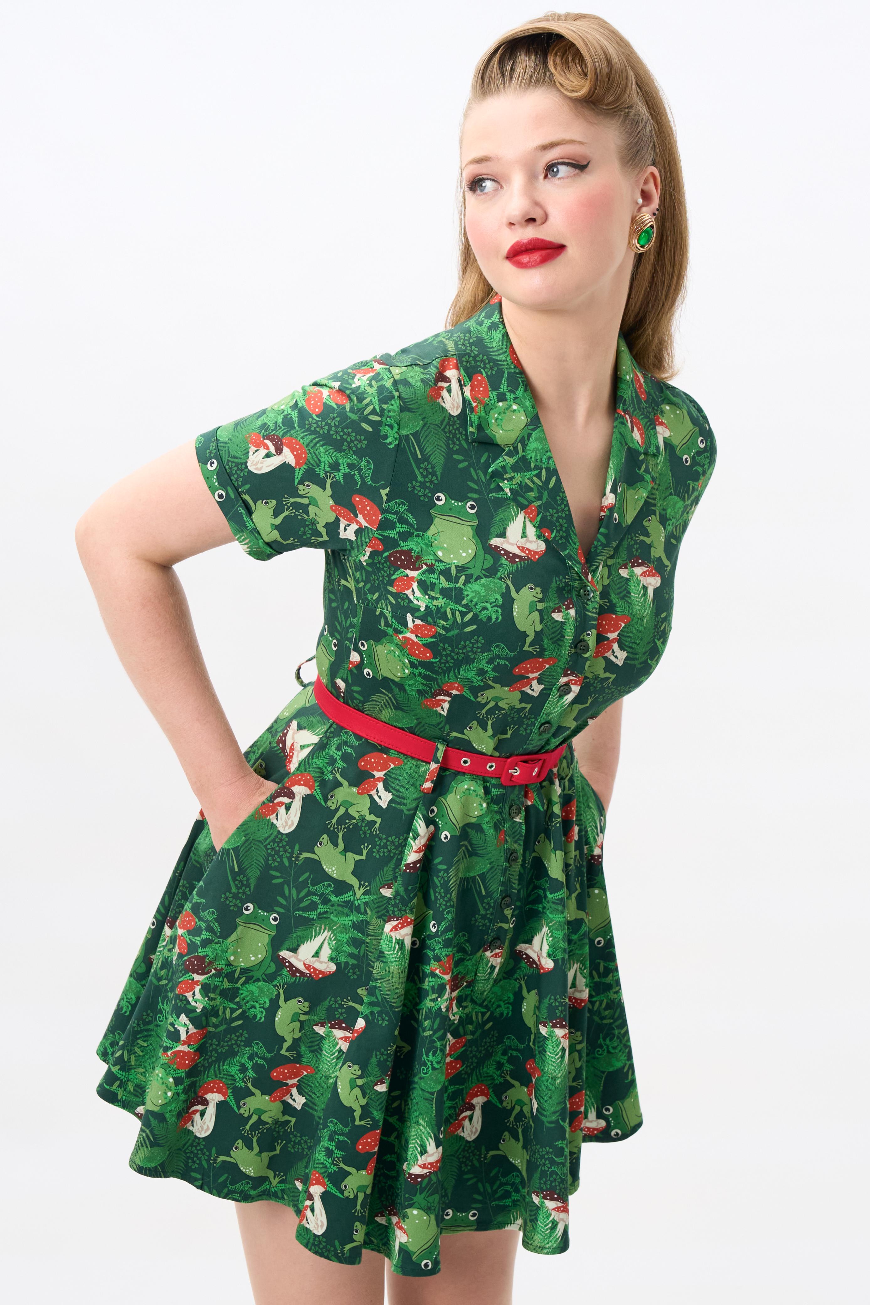 Caterina Frog Forest Mini Dress