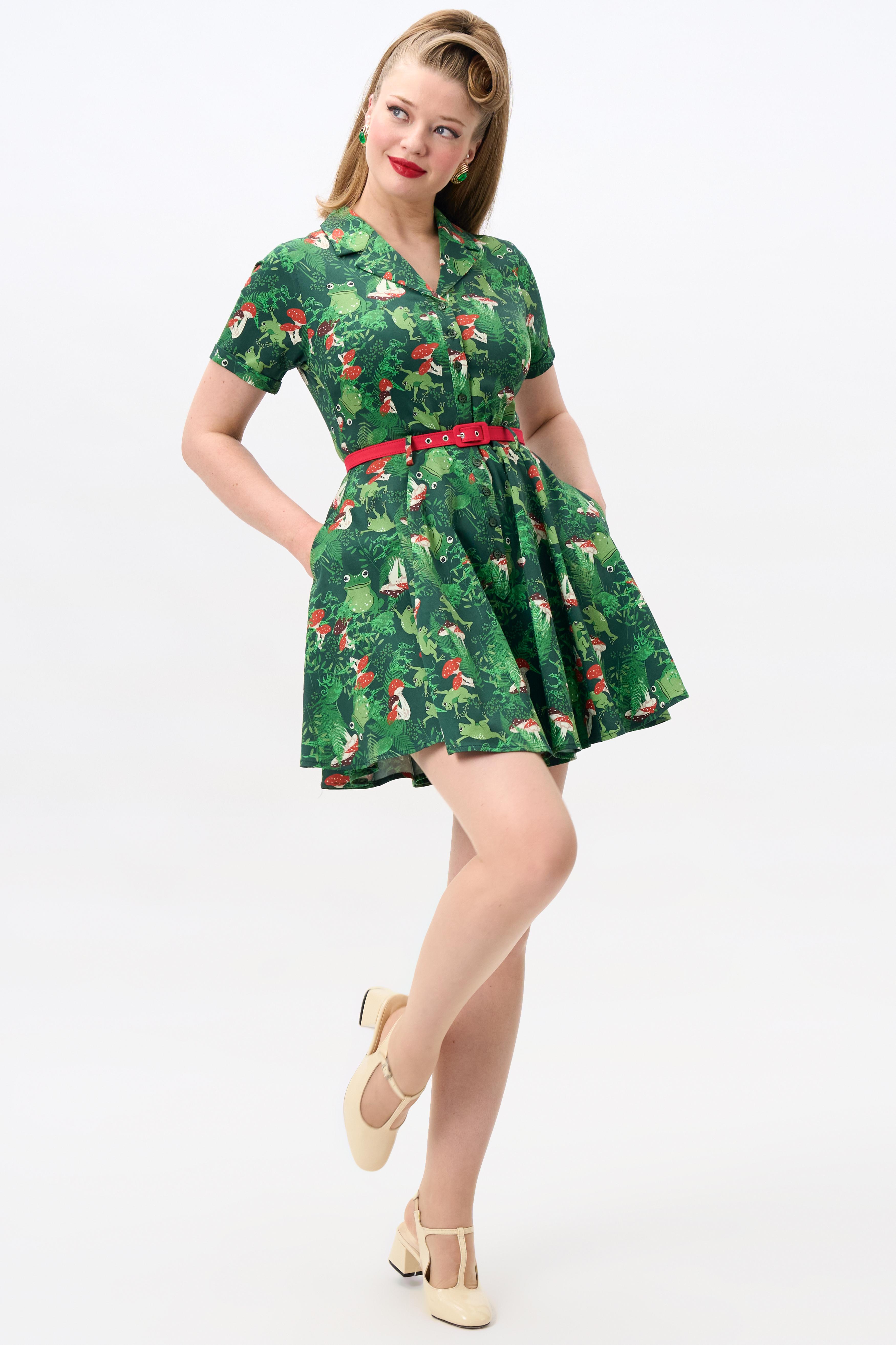 Caterina Frog Forest Mini Dress