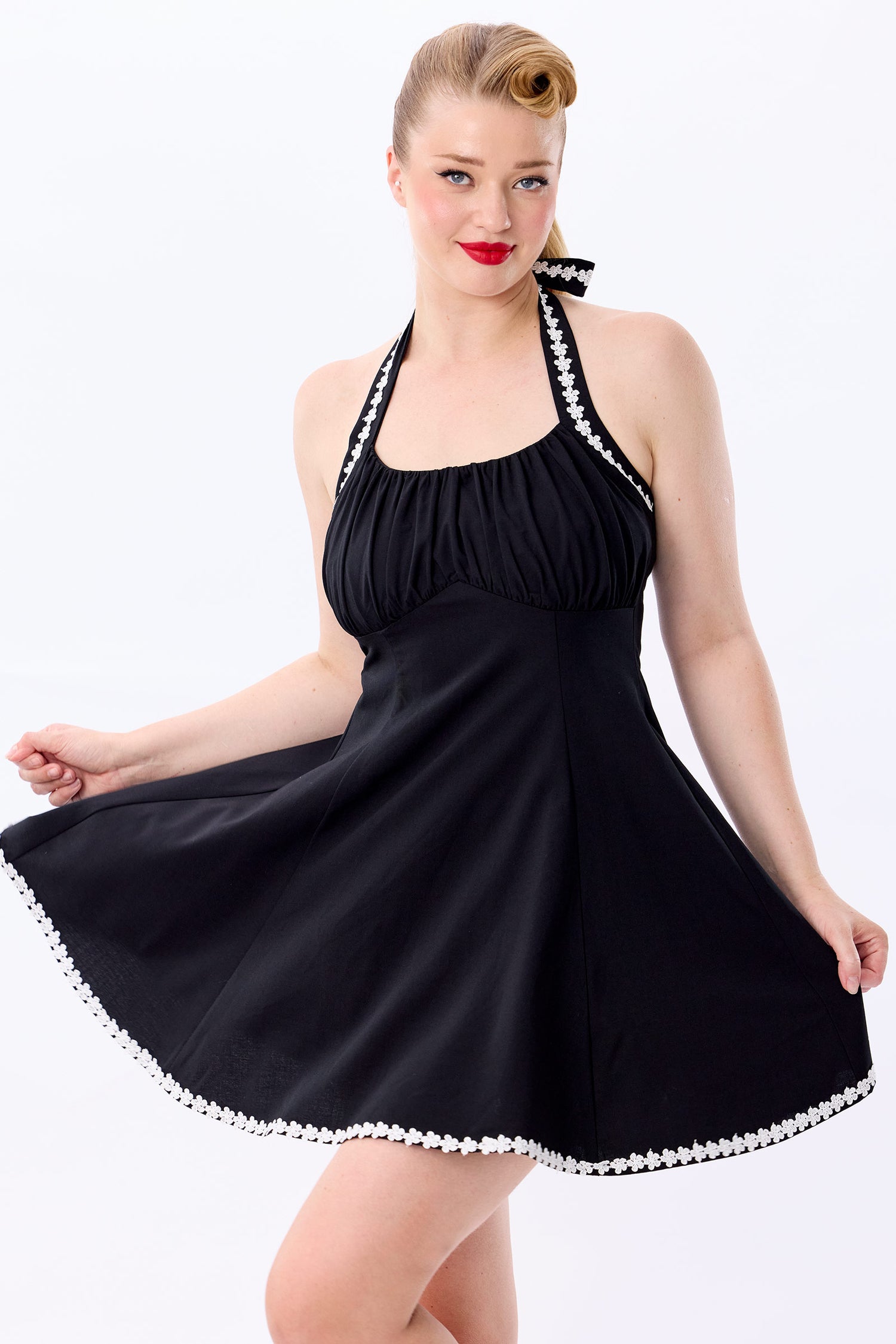 Milly Black Daisy Trim Mini Dress