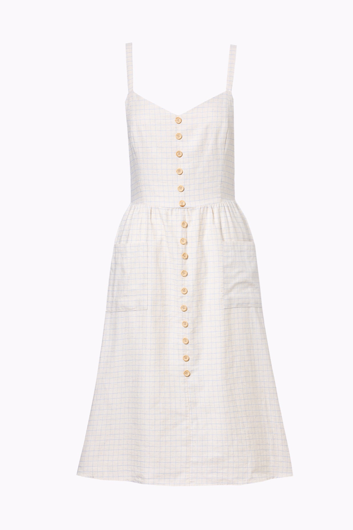 Kimberly Grid Check Swing Dress Ocean