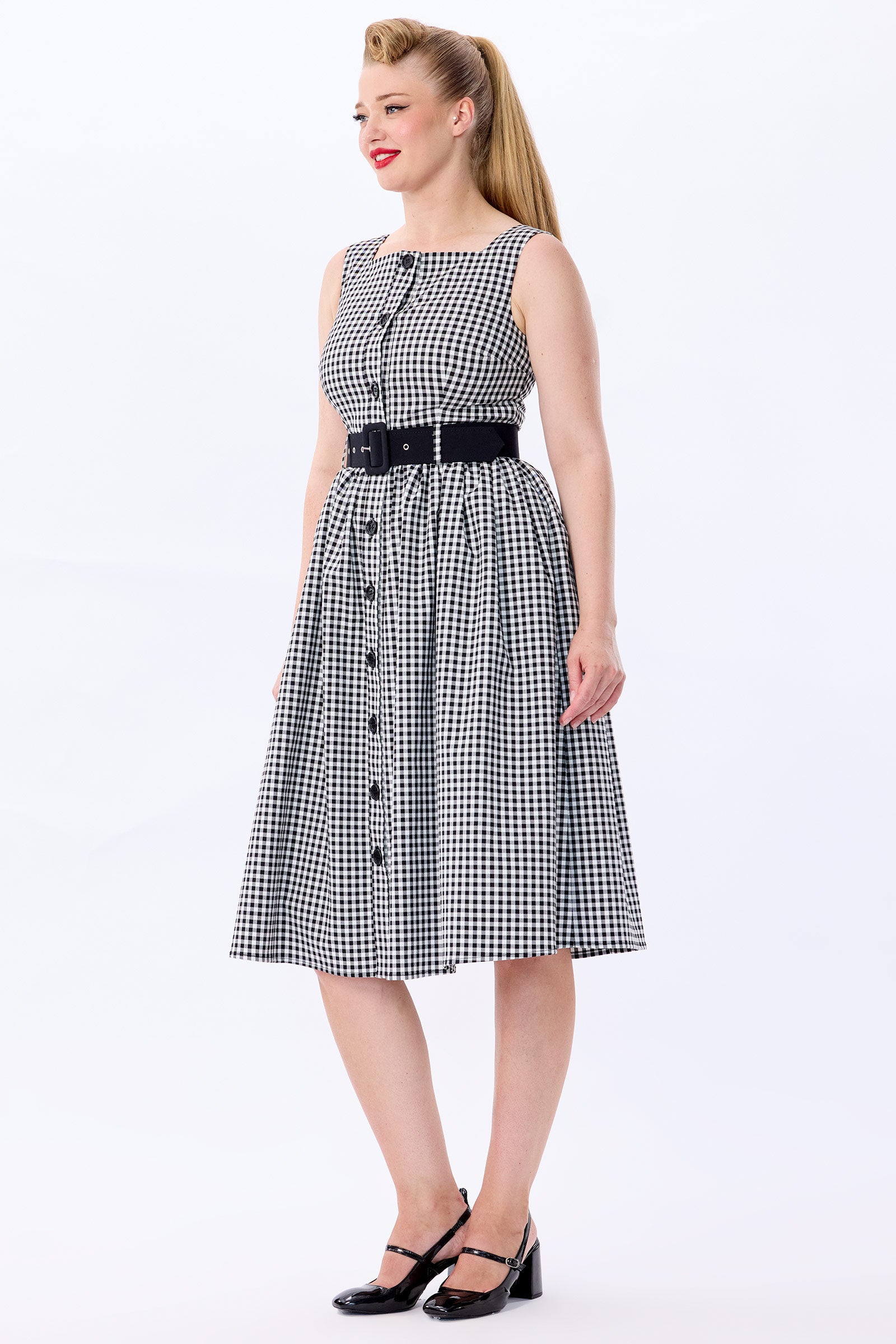 Polly Gingham Swing Dress