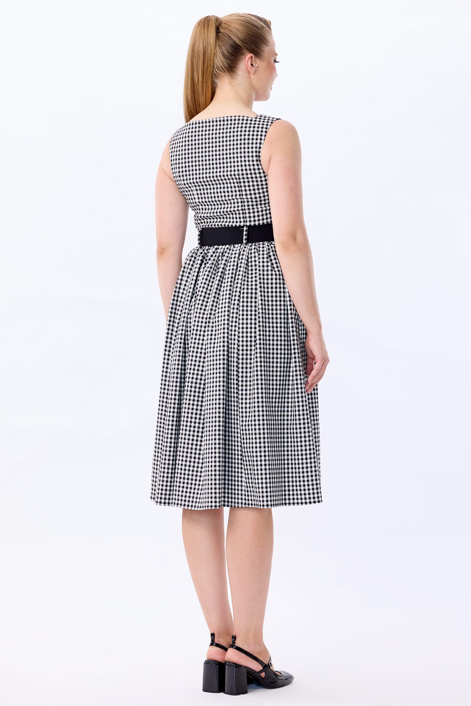 Polly Gingham Swing Dress