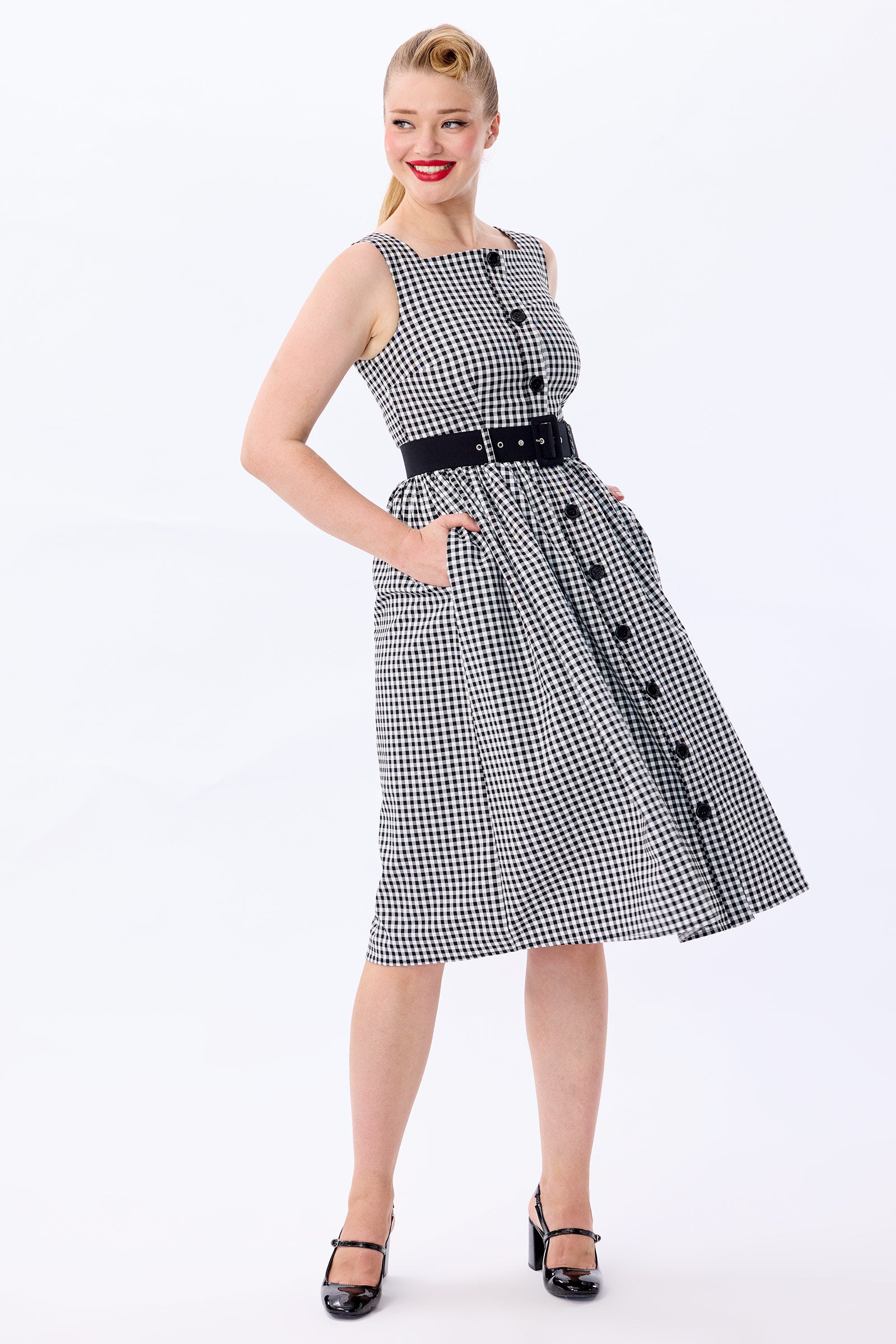 Polly Gingham Swing Dress