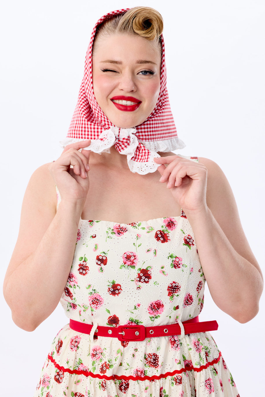 Jeannette Gingham Head Scarf