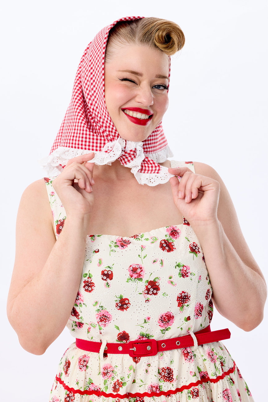 Jeannette Gingham Head Scarf