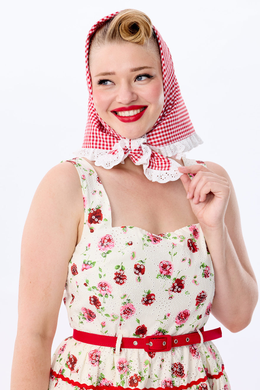 Jeannette Gingham Head Scarf