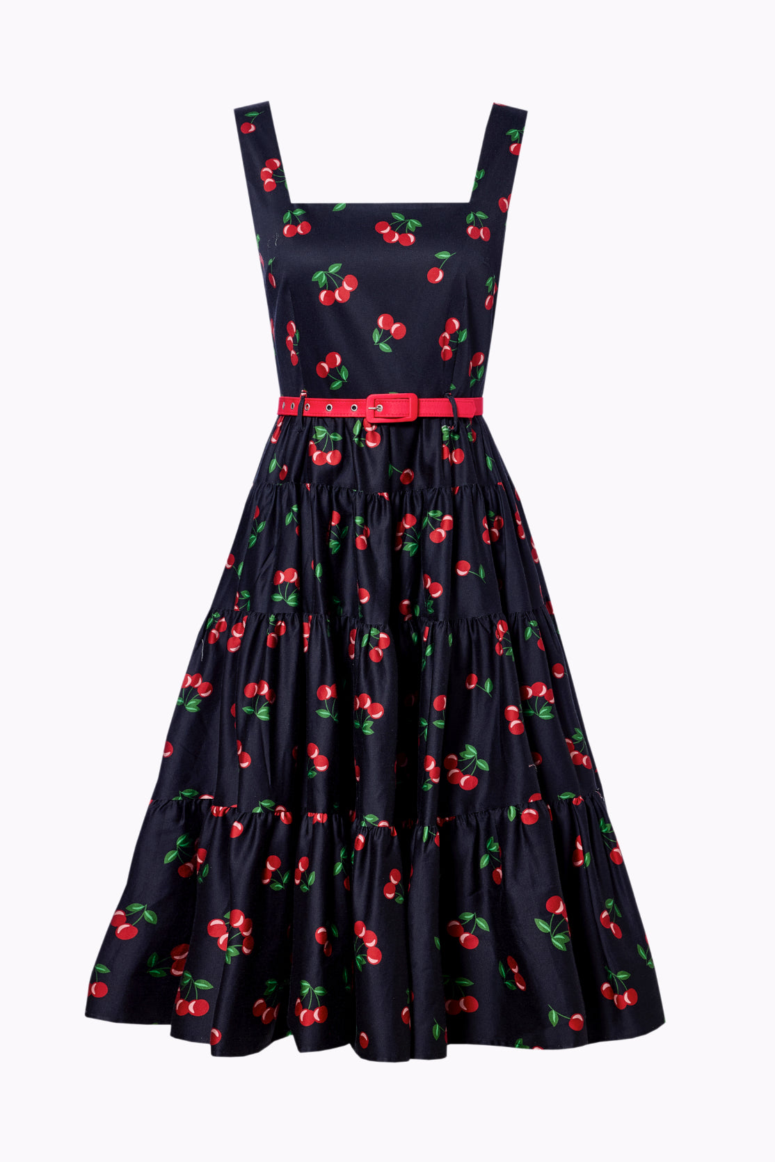 Erina 50s Cherries Tiered Dress